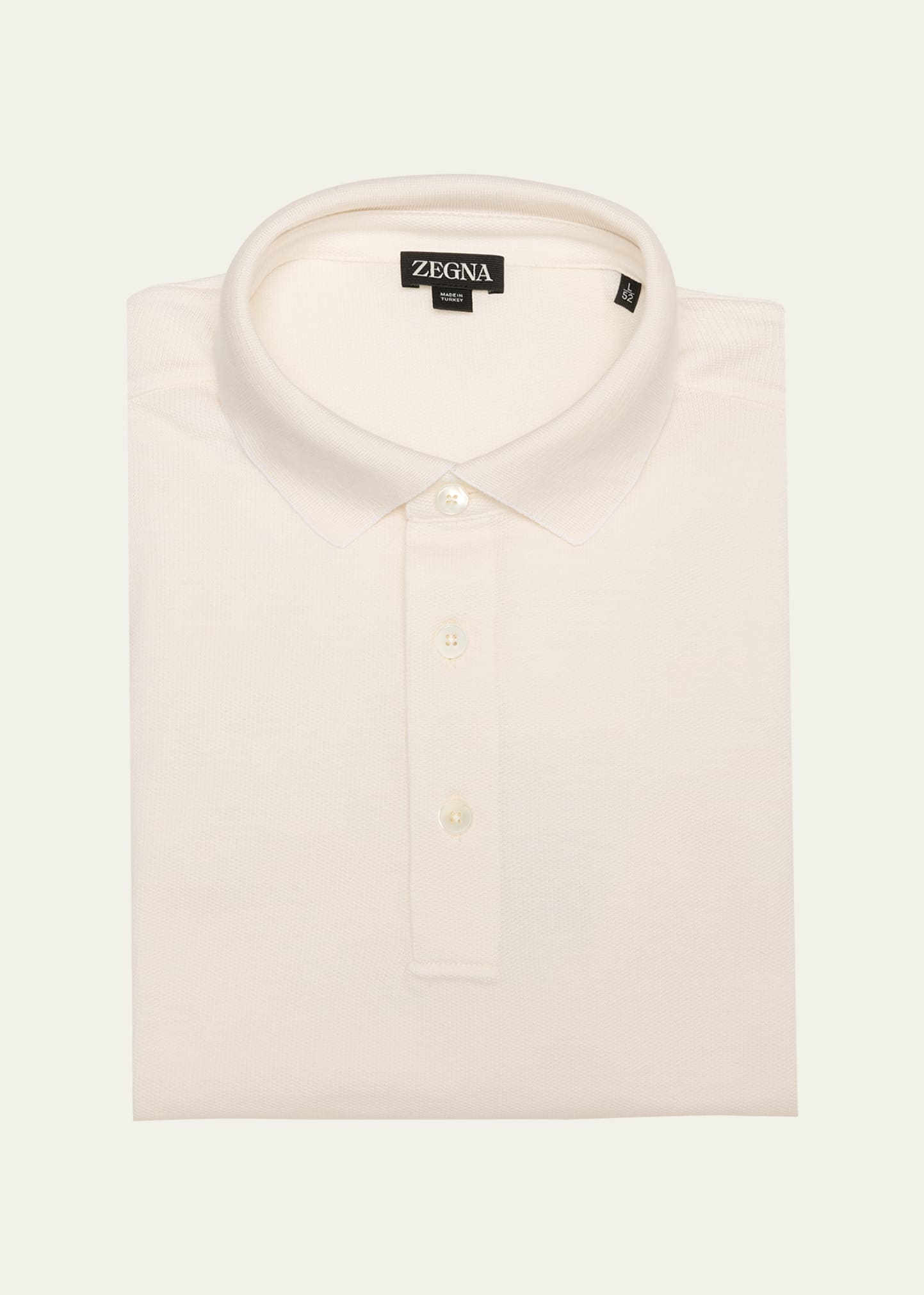 Zegna Men's Cotton And Silk Polo Shirt In White