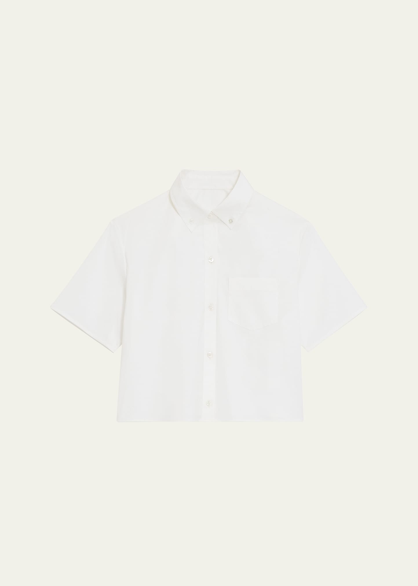 Boxy Button-Front Oxford Shirt