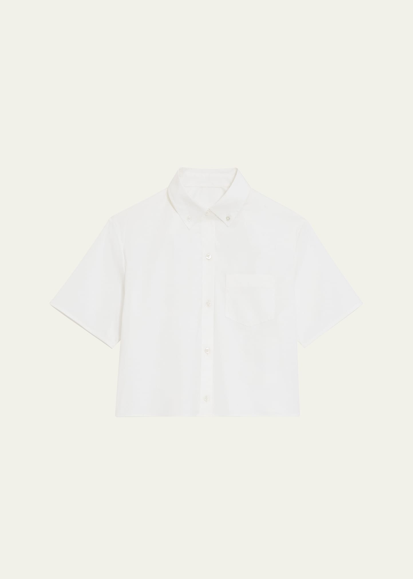 Theory Boxy Button-front Oxford Shirt In Wht