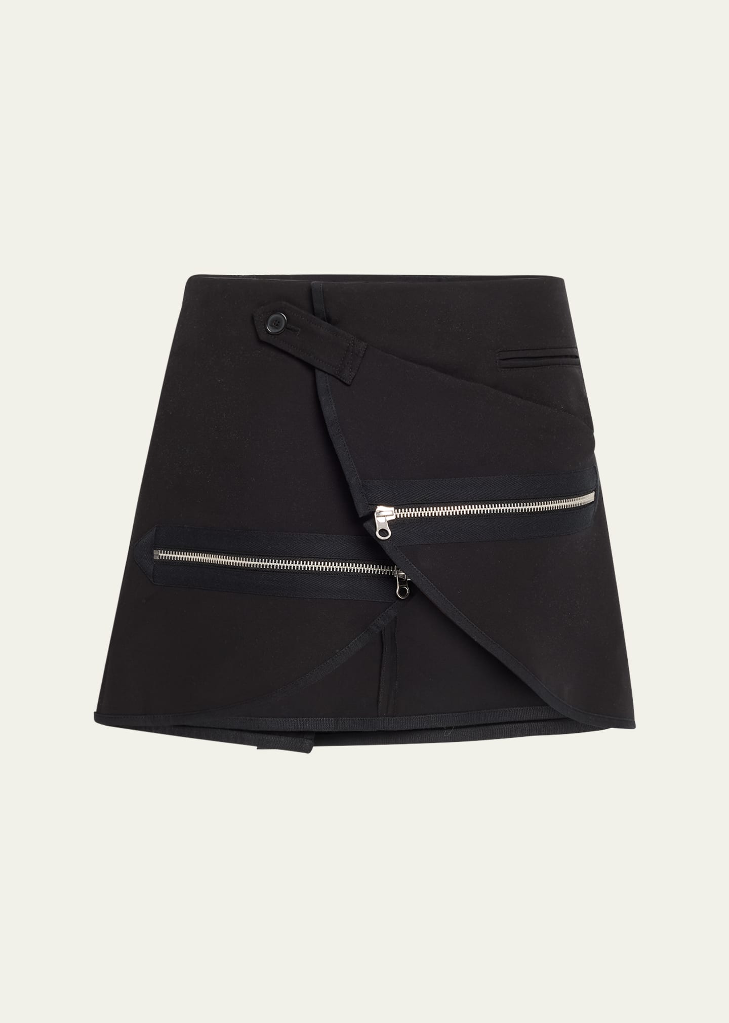 Layered Zipper Mini Skirt