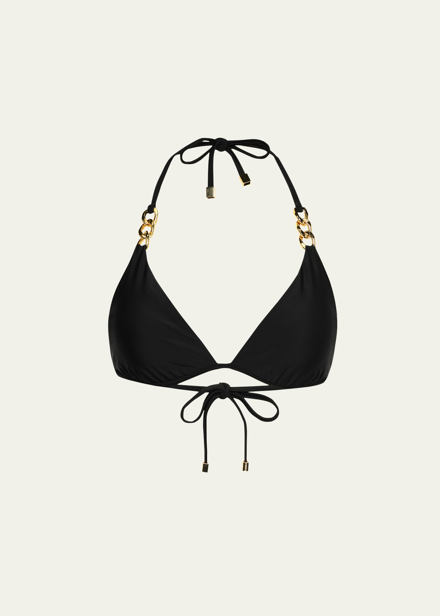 L'agence Swim Annabelle Solid Triangle Bikini Top In Black
