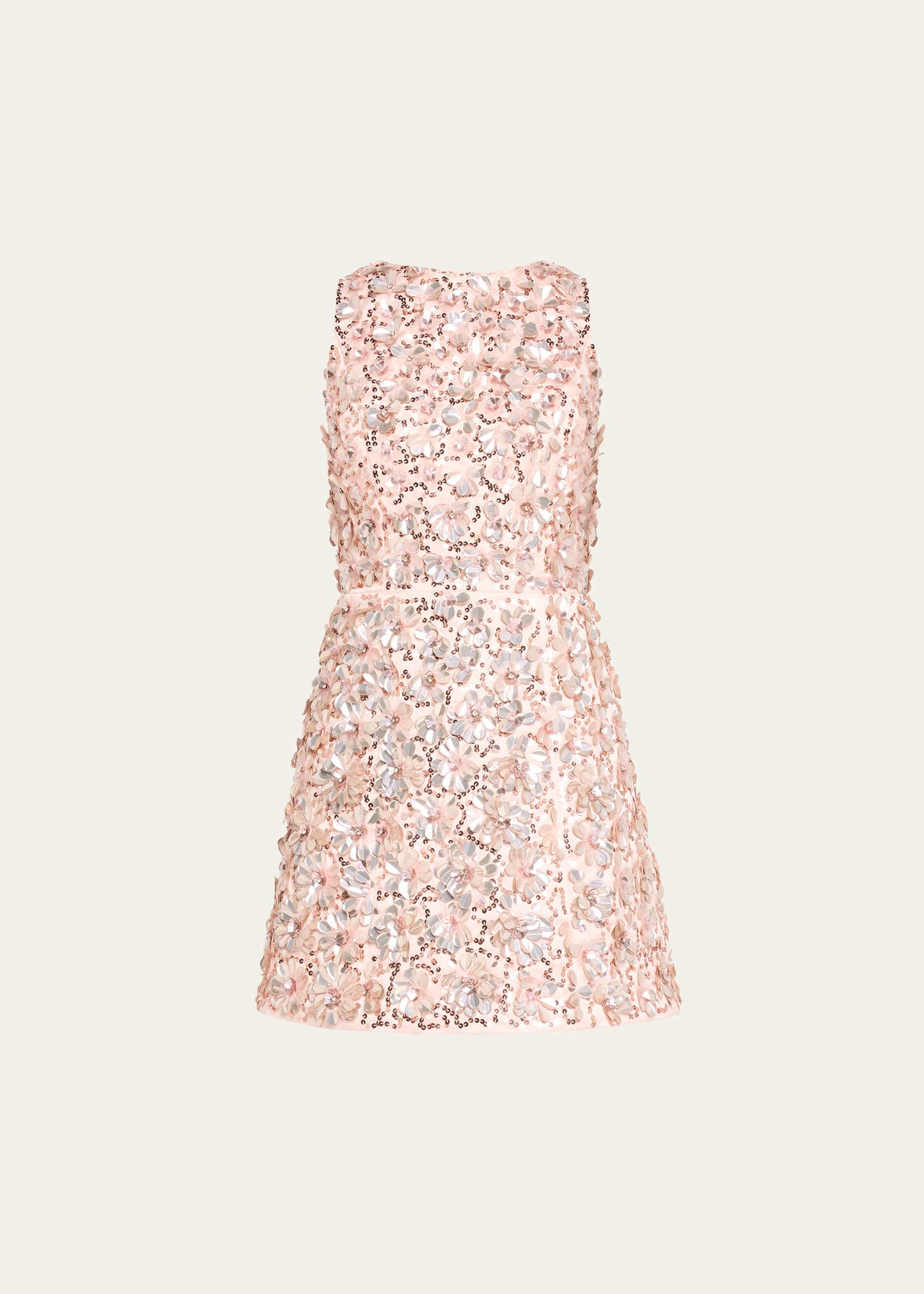 Shop Alice And Olivia Lindsey Sequined Mini Gown In Blush/rose Gold