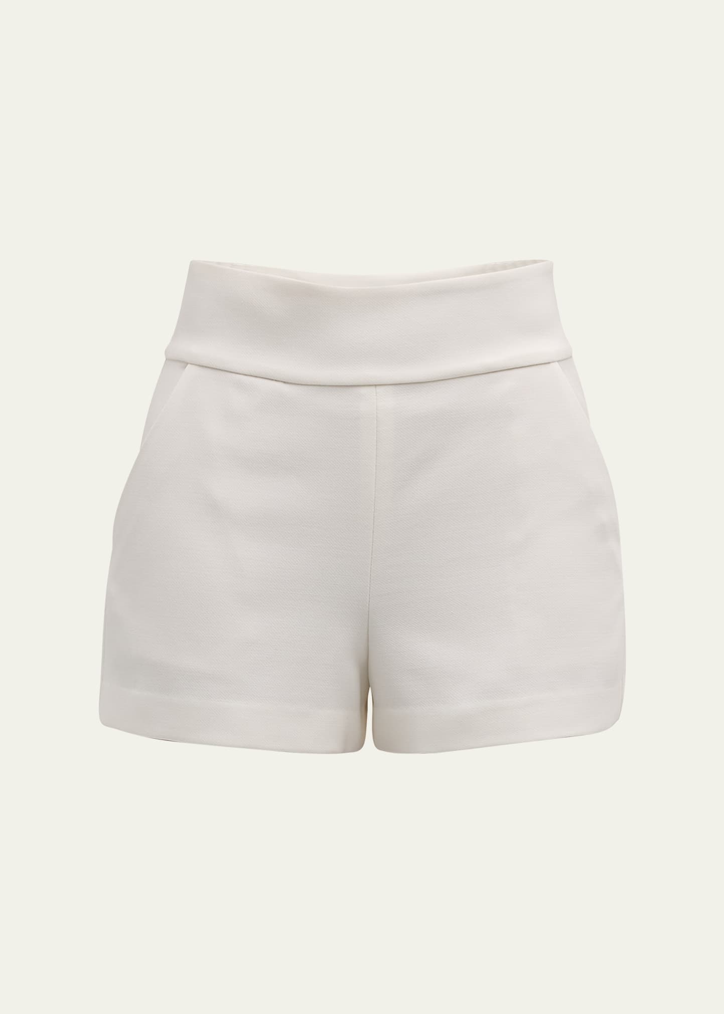 Alice And Olivia Donald High-waist Shorts In Off White