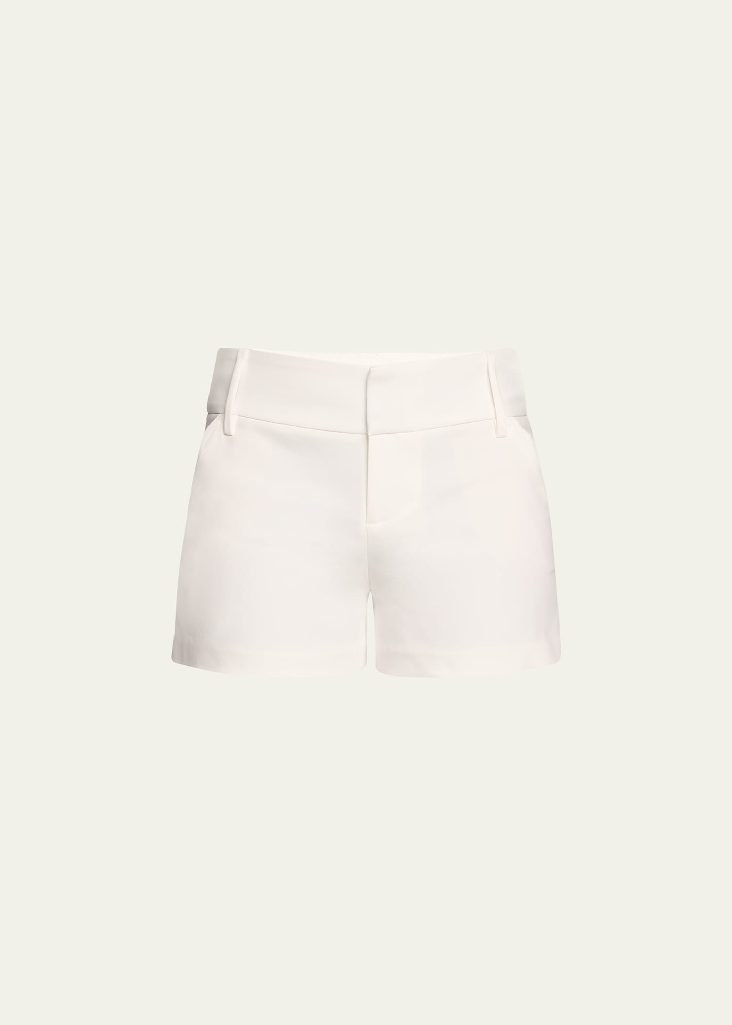 Alice And Olivia Cady Cotton Blend Shorts In Off White