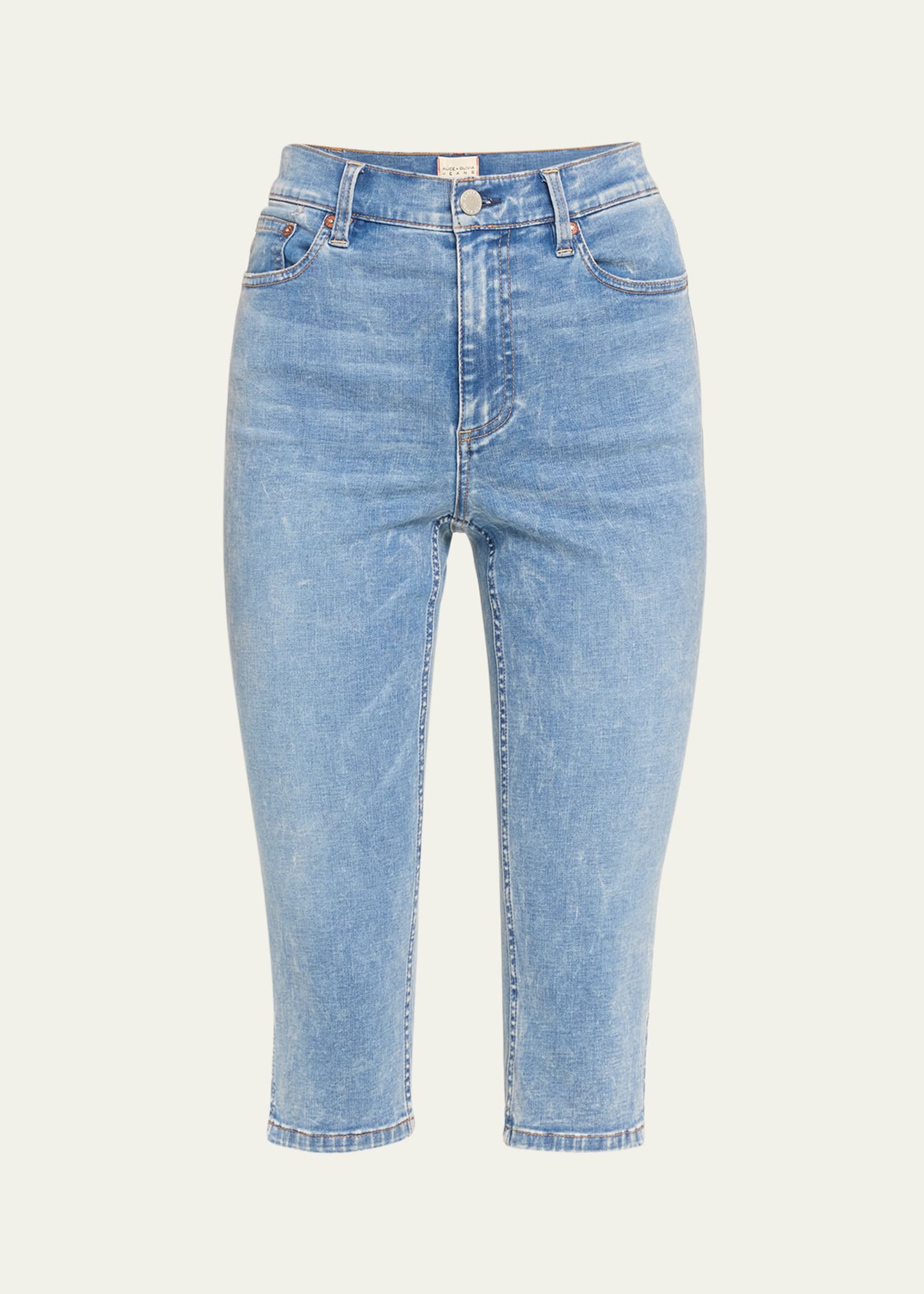 Shop Alice And Olivia Emmie High-rise Clam Digger Jeans In Sullivan Vintage