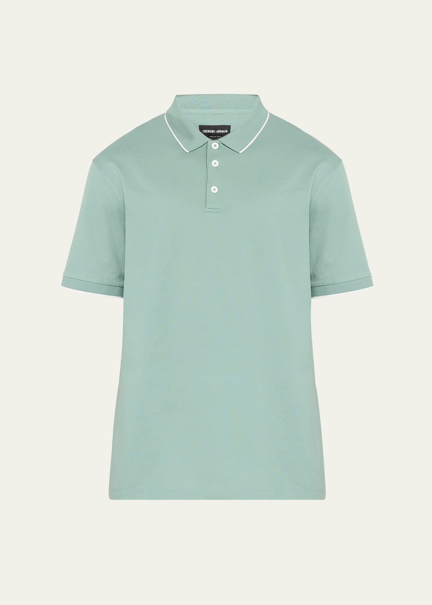 Giorgio Armani Men's Tipped Polo Shirt In Green