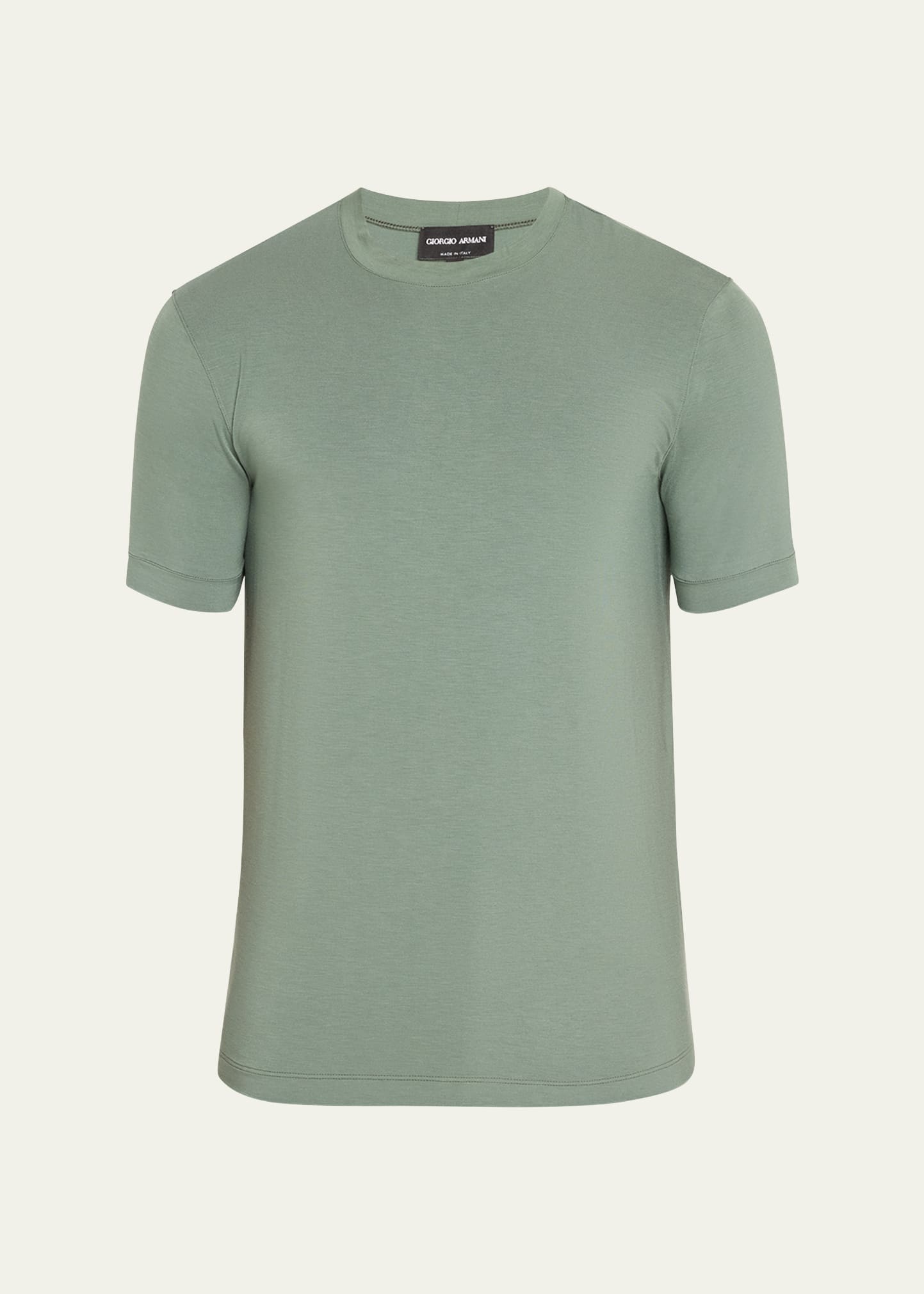 Giorgio Armani Men's Solid Jersey T-shirt In Green