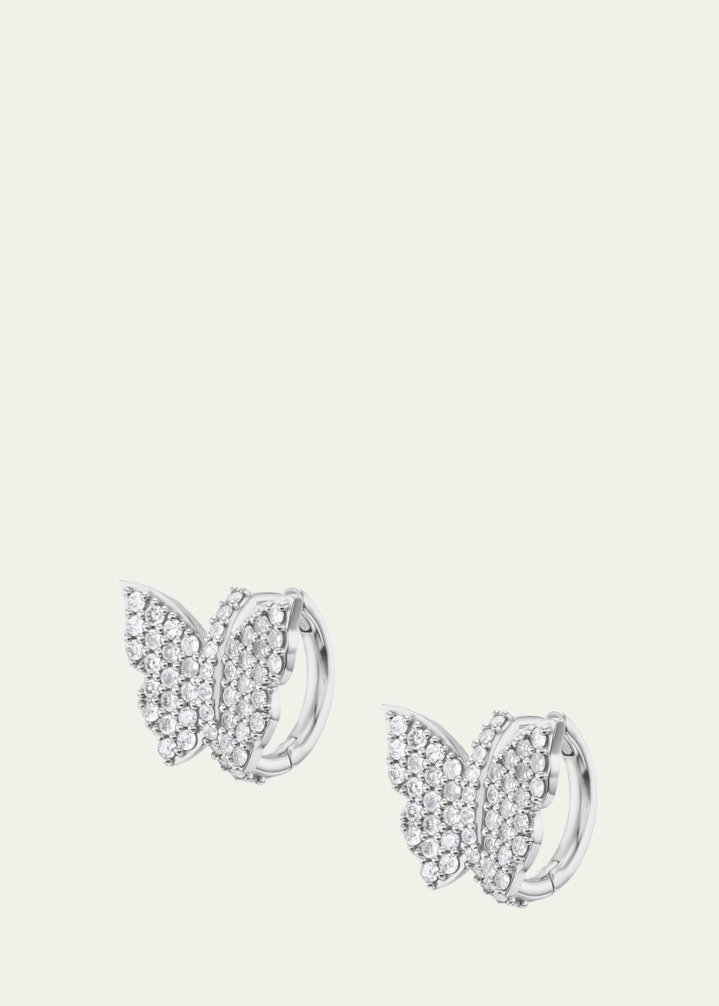 Shop Sheryl Lowe Pave Diamond Butterfly Huggie Earrings In Silver