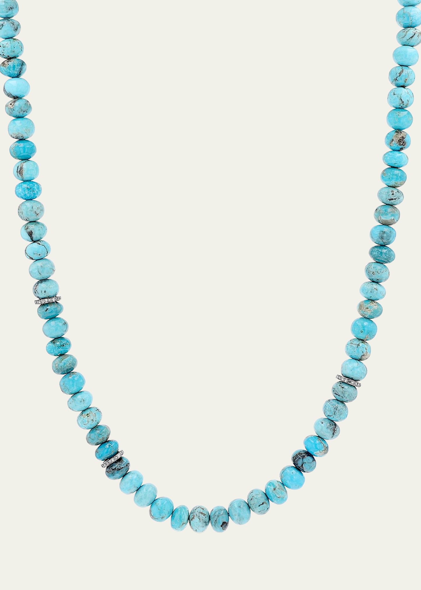 Arizona Turquoise 8mm Beaded Knotted Necklace