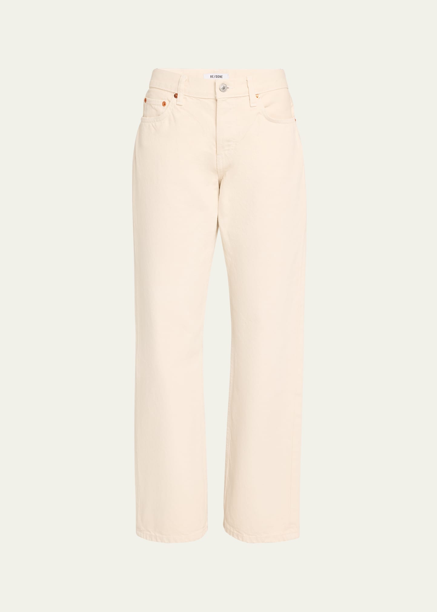 Re/done Easy Straight Crop Jeans In Vintagewhi