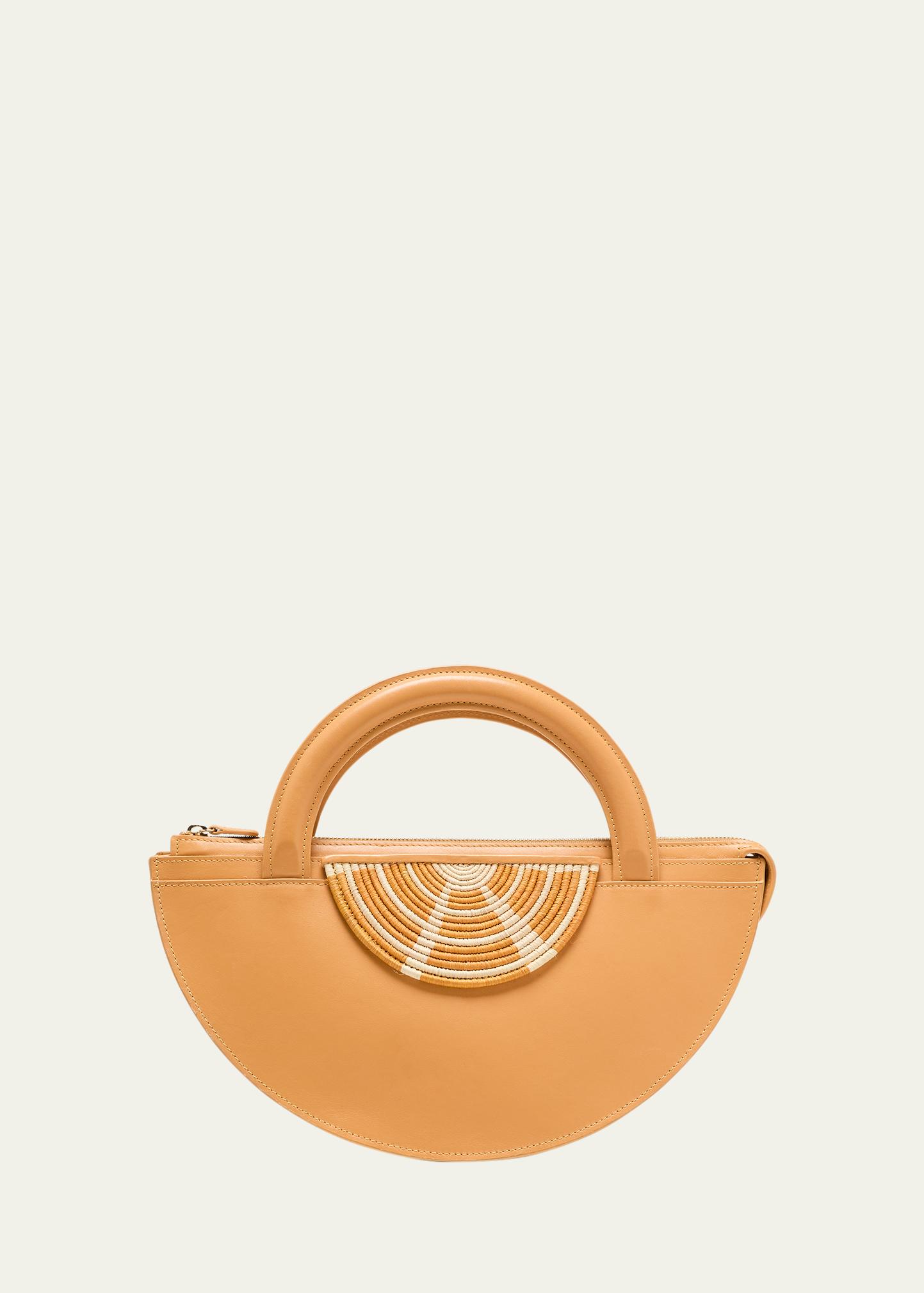 Medani XL Leather & Straw Top-Handle Bag