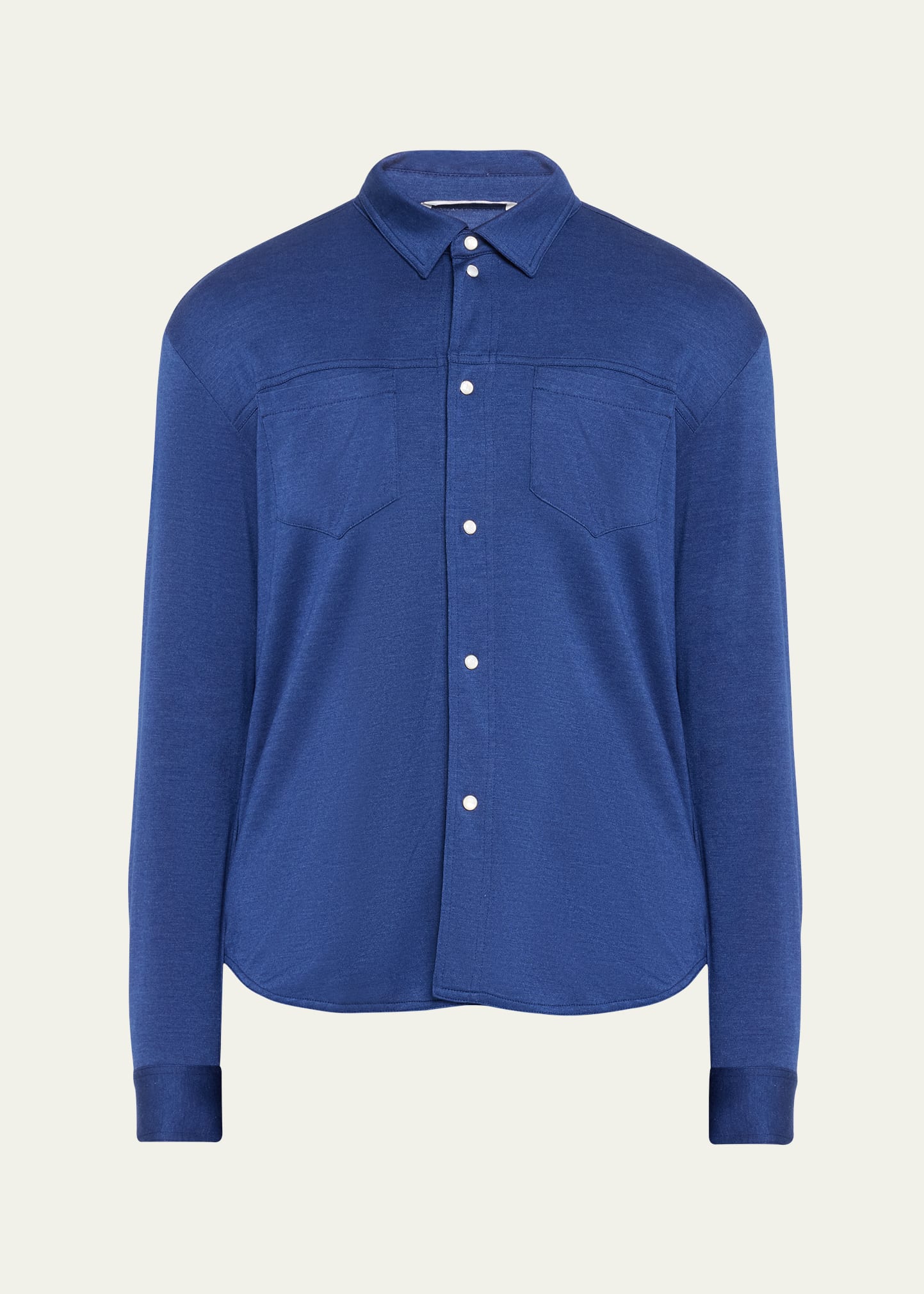 Marco Pescarolo Men's Cashmere-silk Overshirt In Blue
