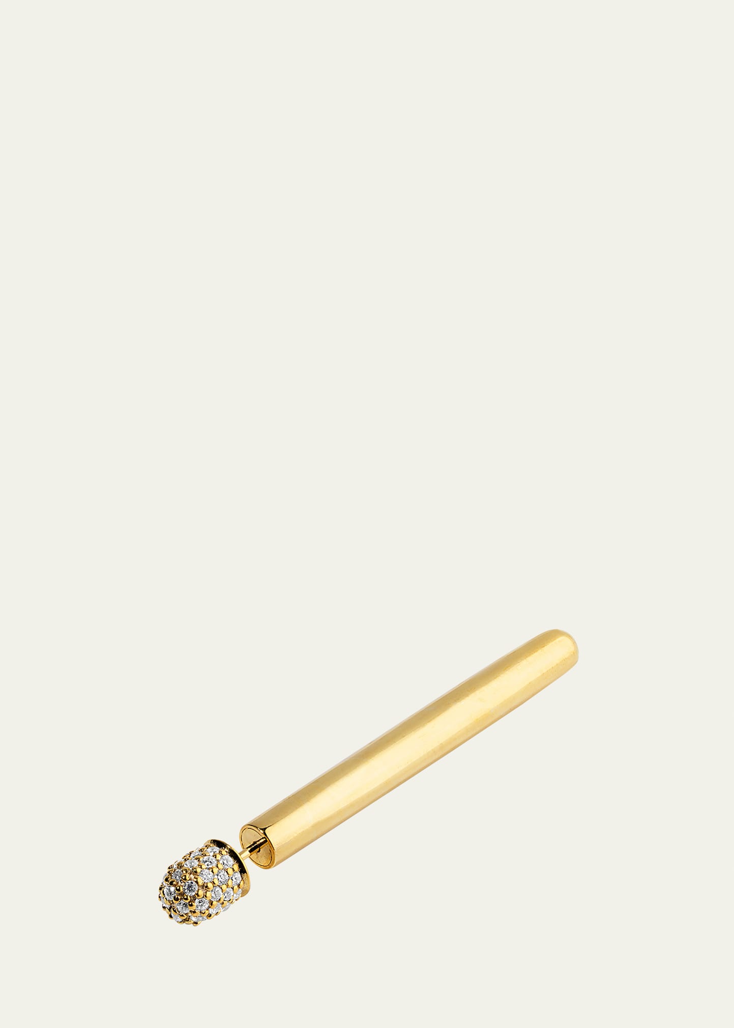 18K Gold Diamond Pill Piercer Stud Earring, Single