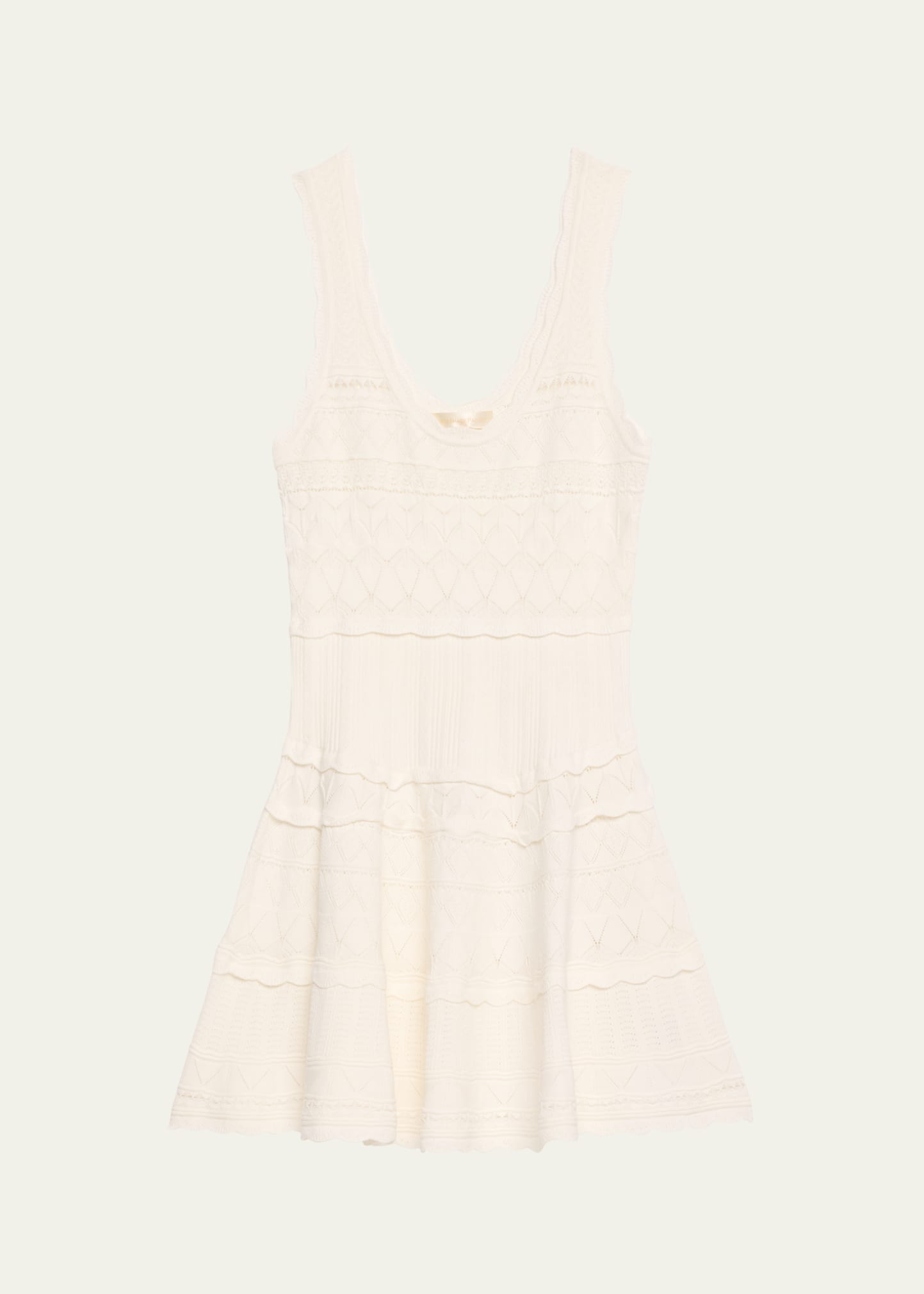 Ronelle Sleeveless Embroidered Scoop-Neck Mini Dress