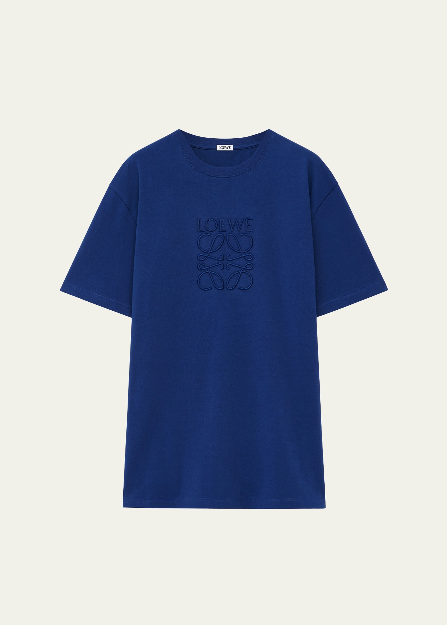 Loewe Logo-embroidered Cotton-jersey T-shirt In Blue