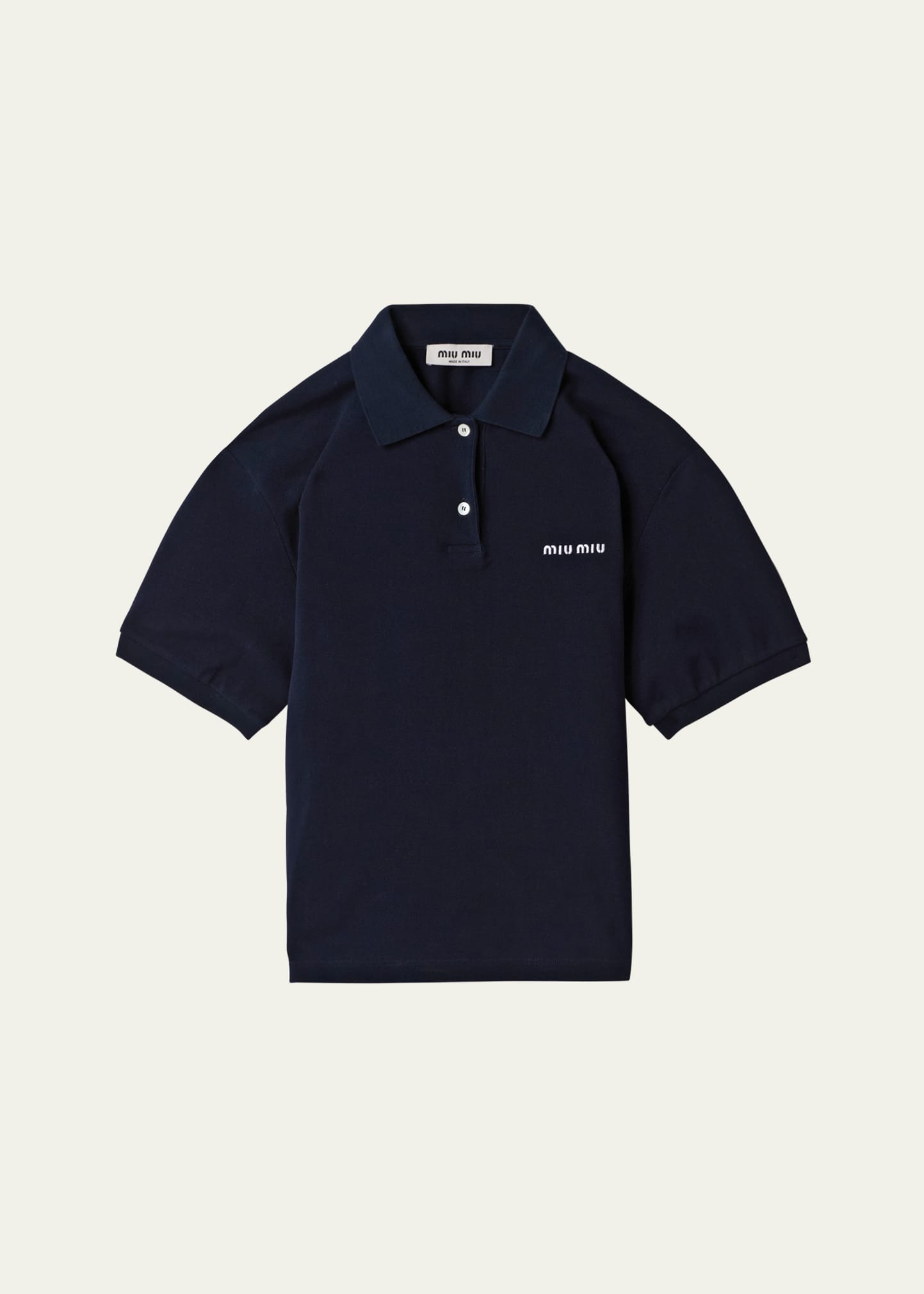 Miu Miu Piquet Polo In F0008 Bleu
