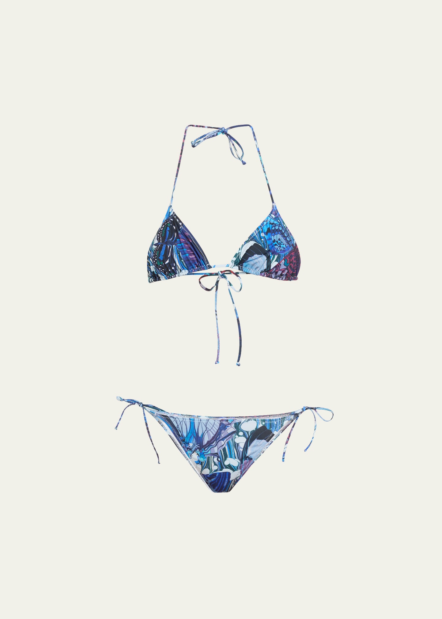 Jean Paul Gaultier Papillon Two-piece Swimsuit In Blue