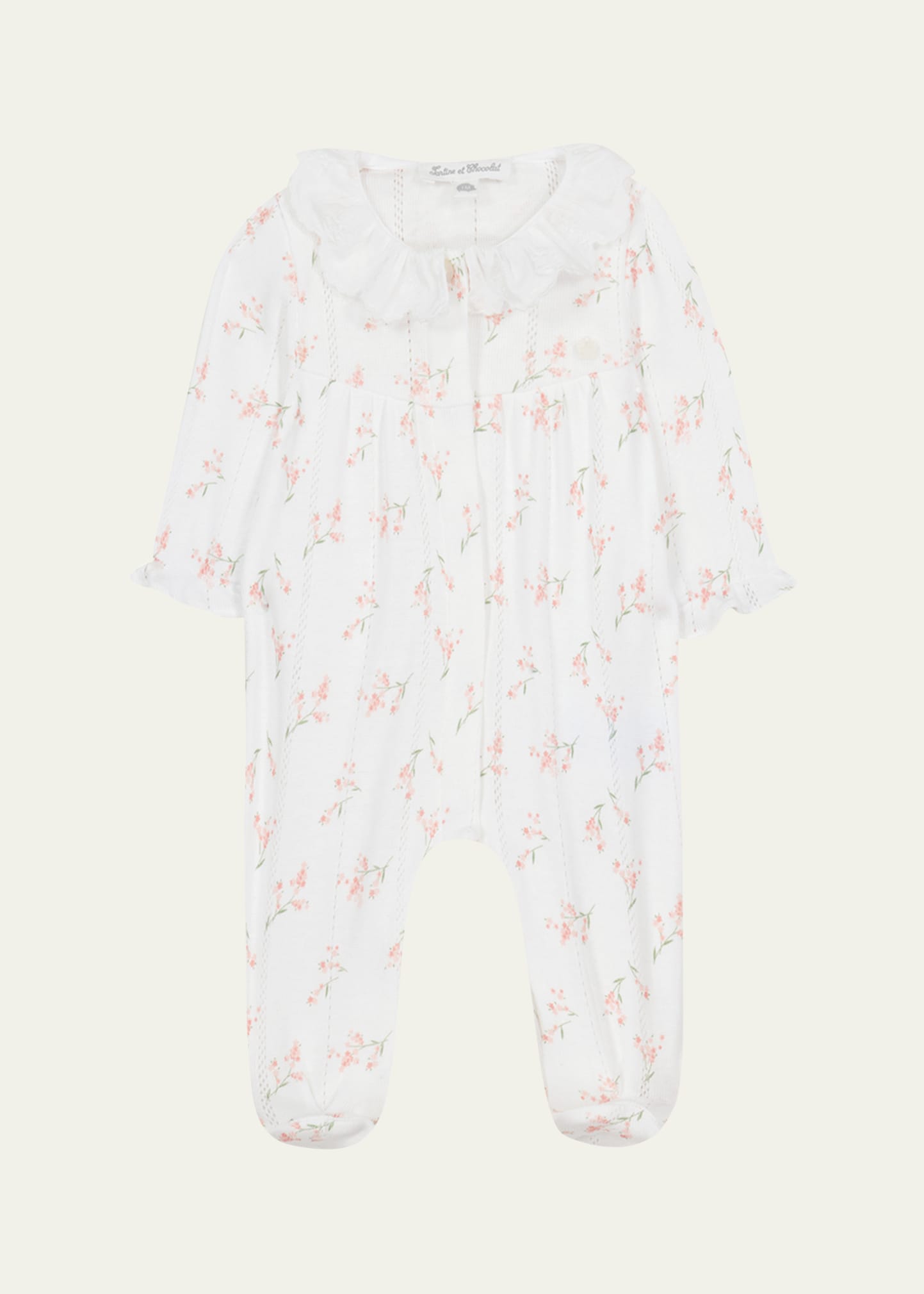 Girl's Floral-Print Footie Pajamas, Size Newborn-9M