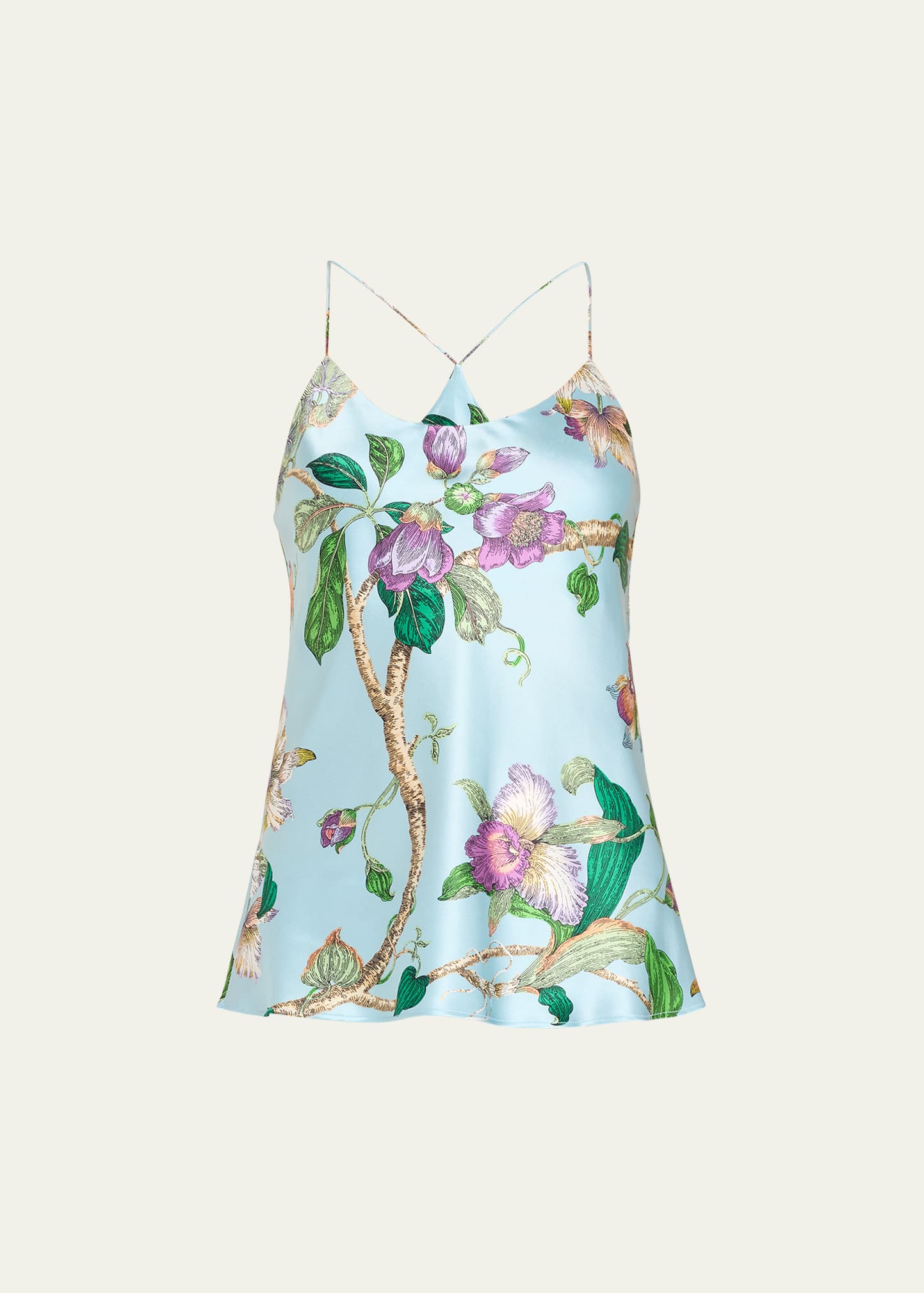 Bella Floral-Print Silk Camisole Pajama Set