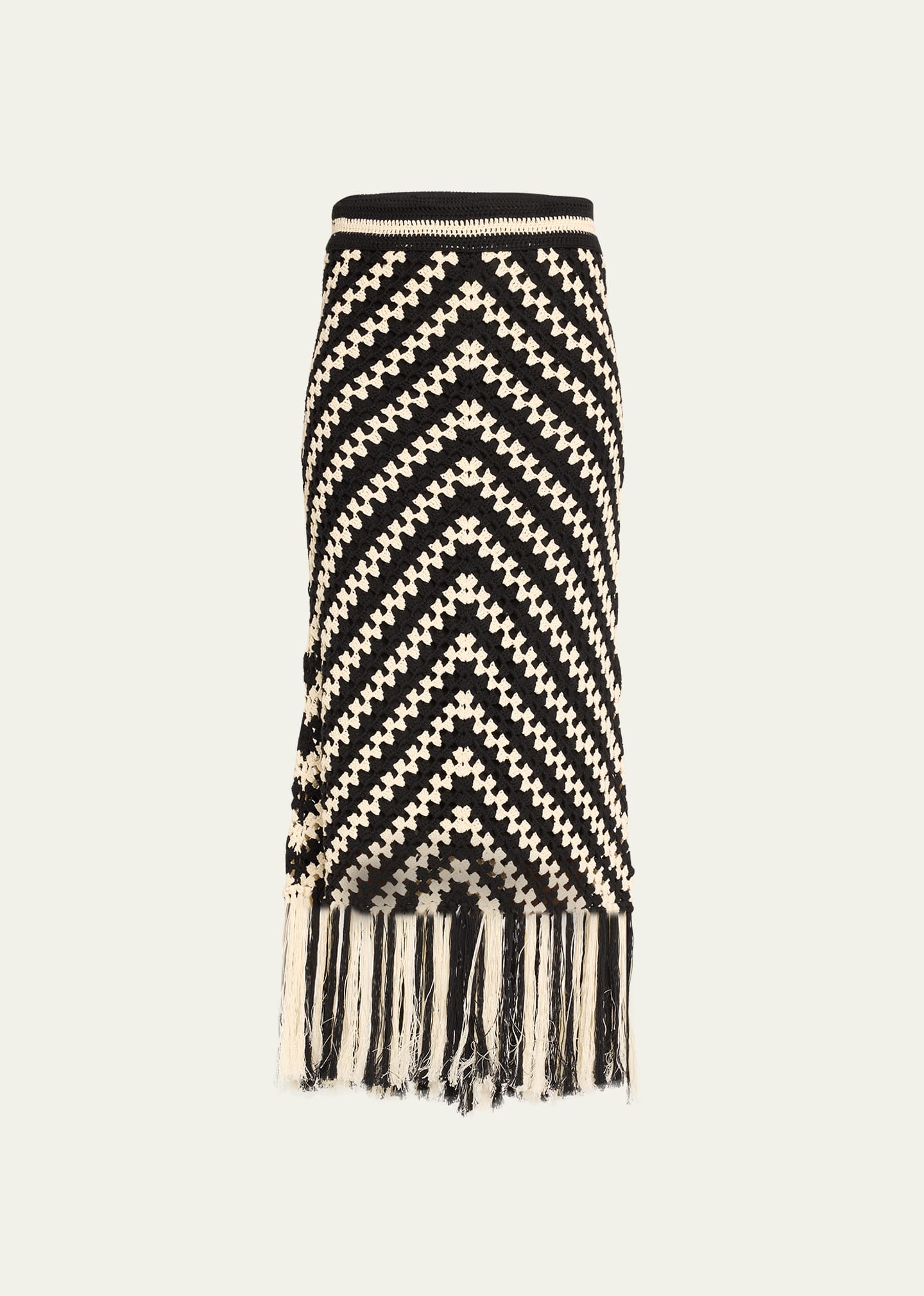 Shop Zimmermann Halliday Hand Crochet Skirt In Chevron