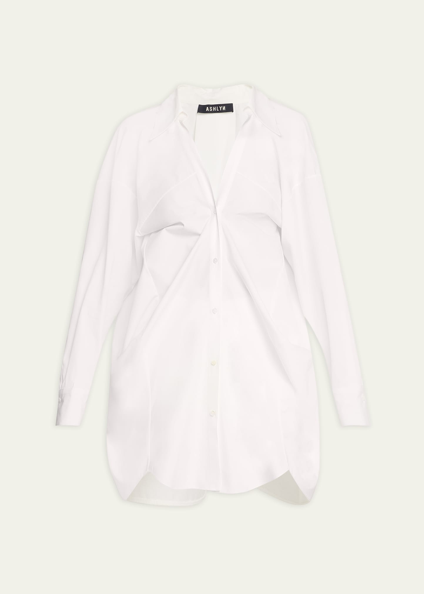 Shop Ashlyn Claire Poplin Oversized Button Down Blouse In White