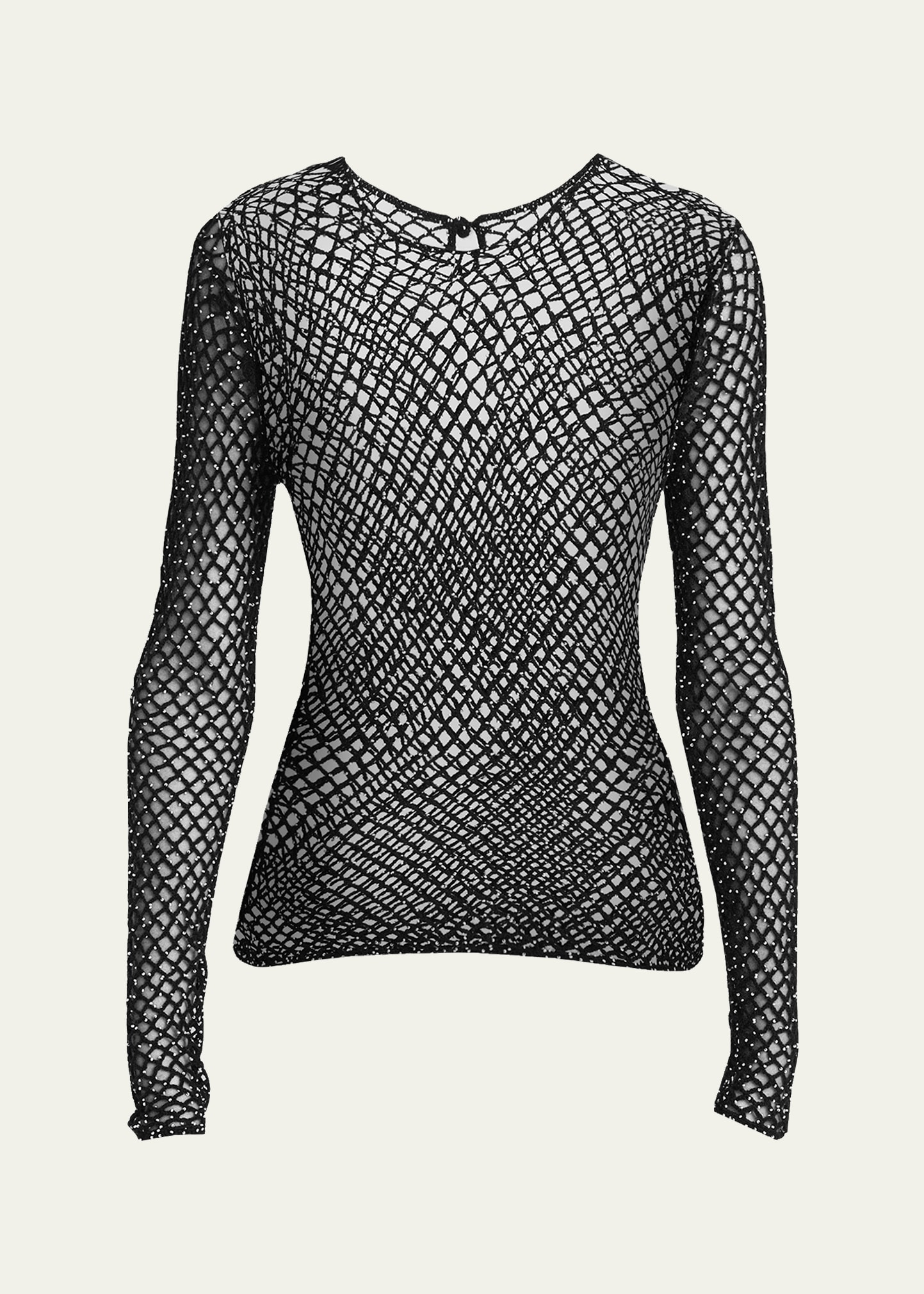 Shop Gabriela Hearst Troth Beaded Open-knit Wool Top In Black