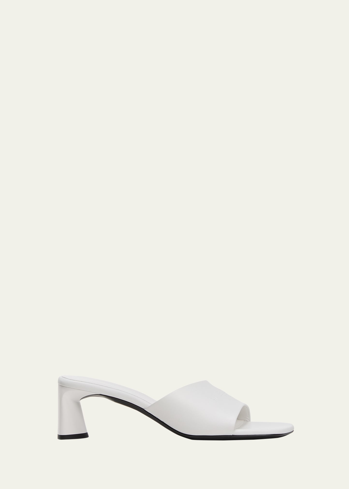 Shop Balenciaga Dutyfree Leather Logo Mule Sandals In White