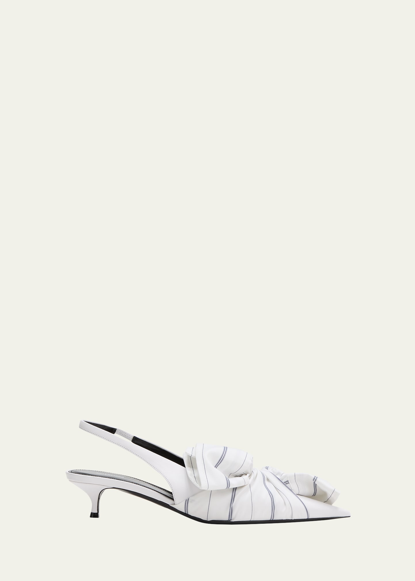 Shop Balenciaga Sleeve Knotted Twist Slingback Ballerina Pumps In 9000 White Navy