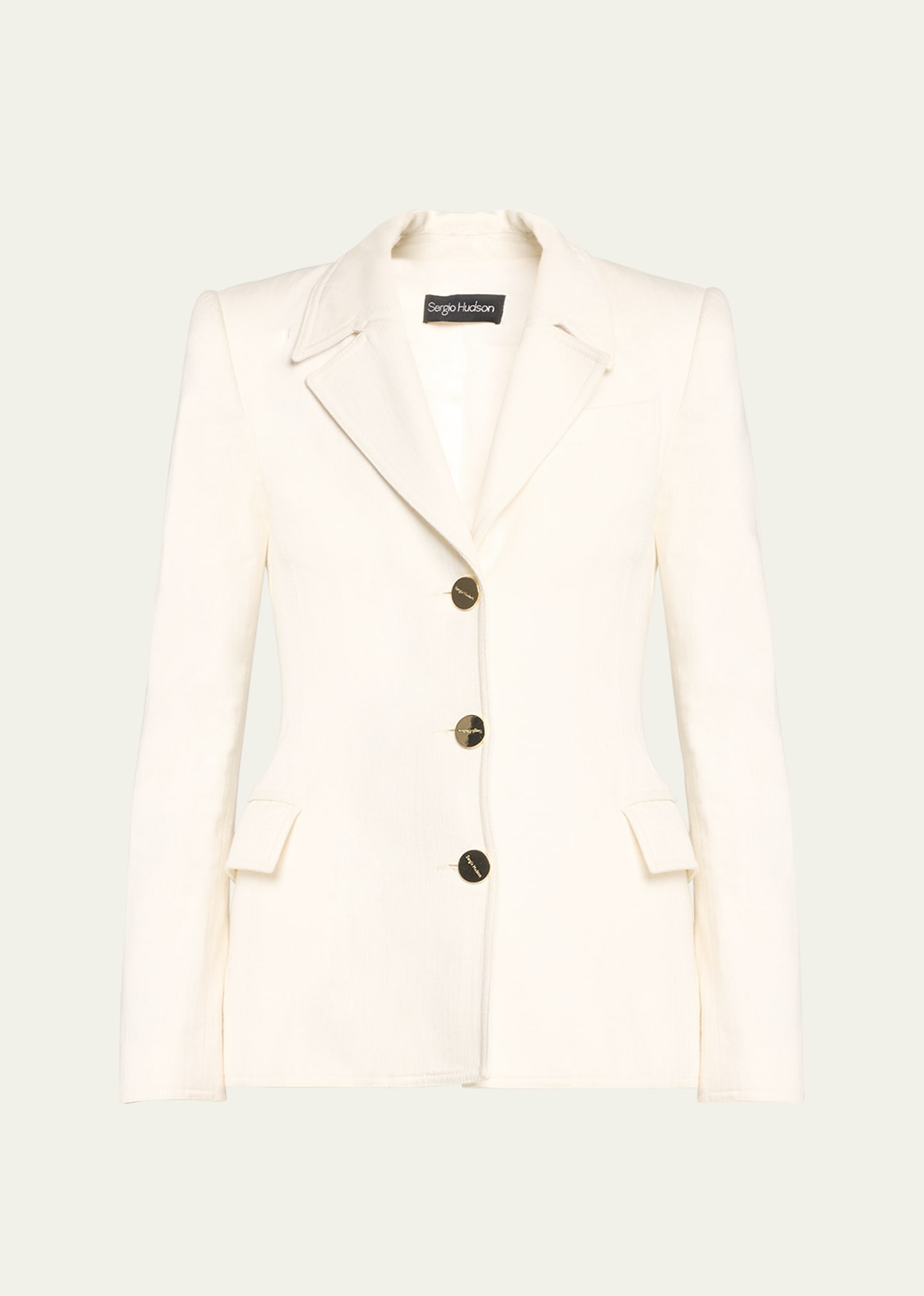 Sergio Hudson Button-front Blazer Jacket In White