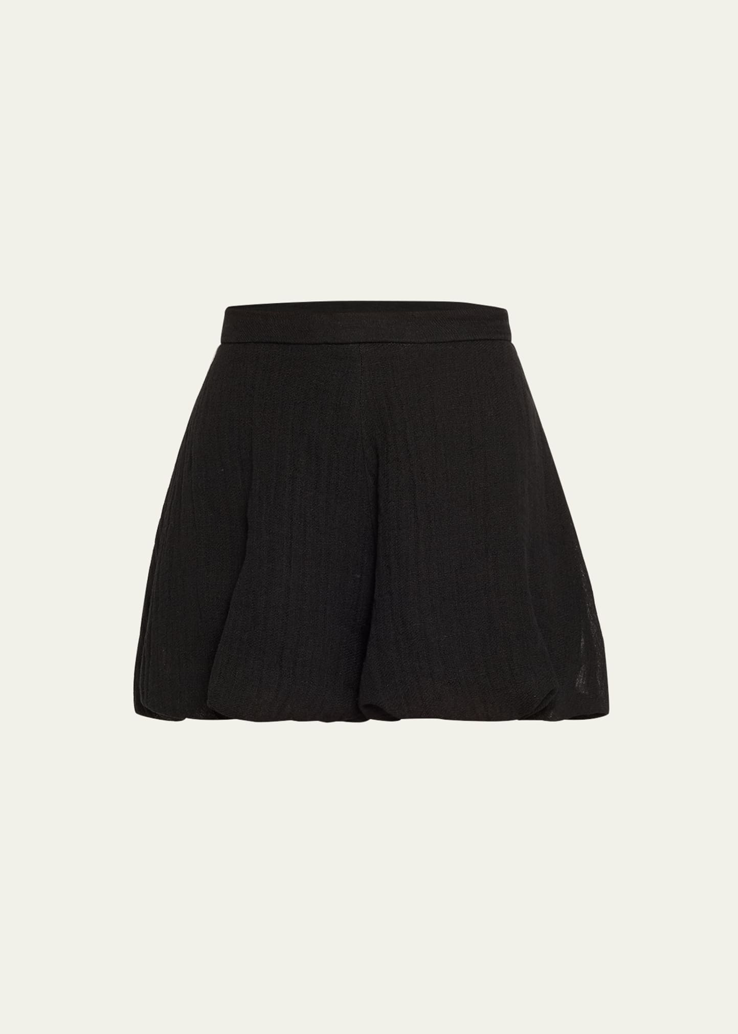 Lisa Marie Fernandez Pouf Gauze Shorts In Bg Black Gauze
