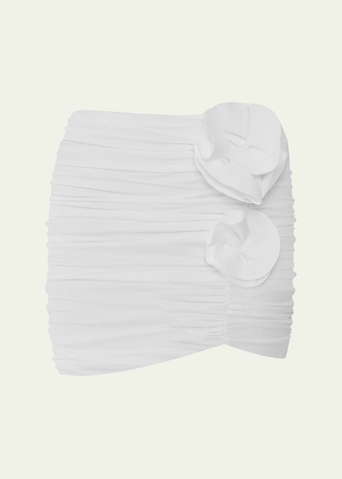 Shop Maygel Coronel Margua Ruched Mini Skirt In Off White