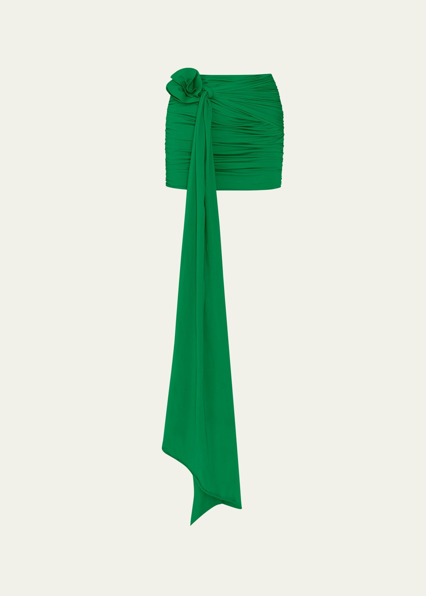 Shop Maygel Coronel Magdalena Draped Mini Skirt In Spring Green