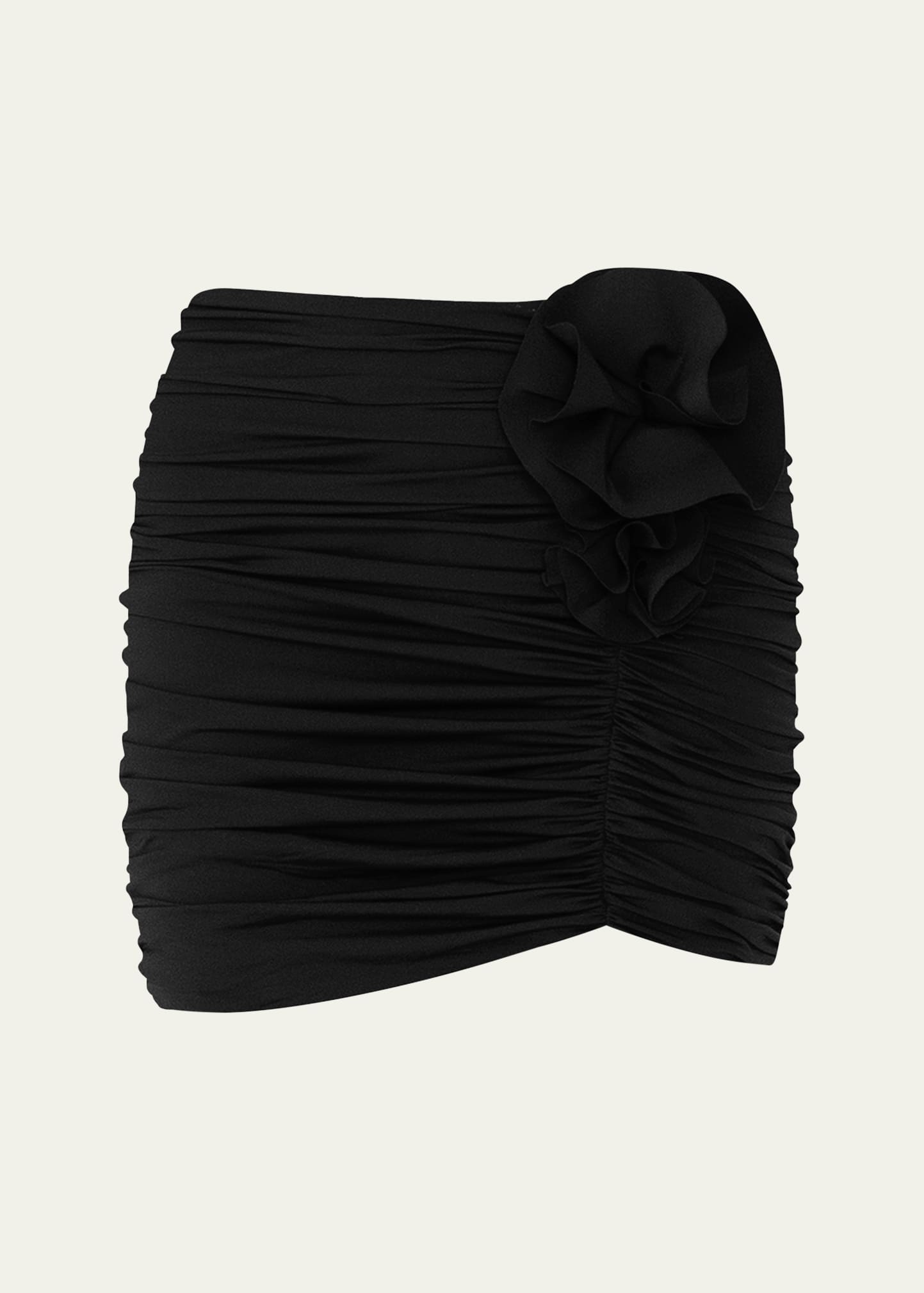 Shop Maygel Coronel Margua Ruched Mini Skirt In Black