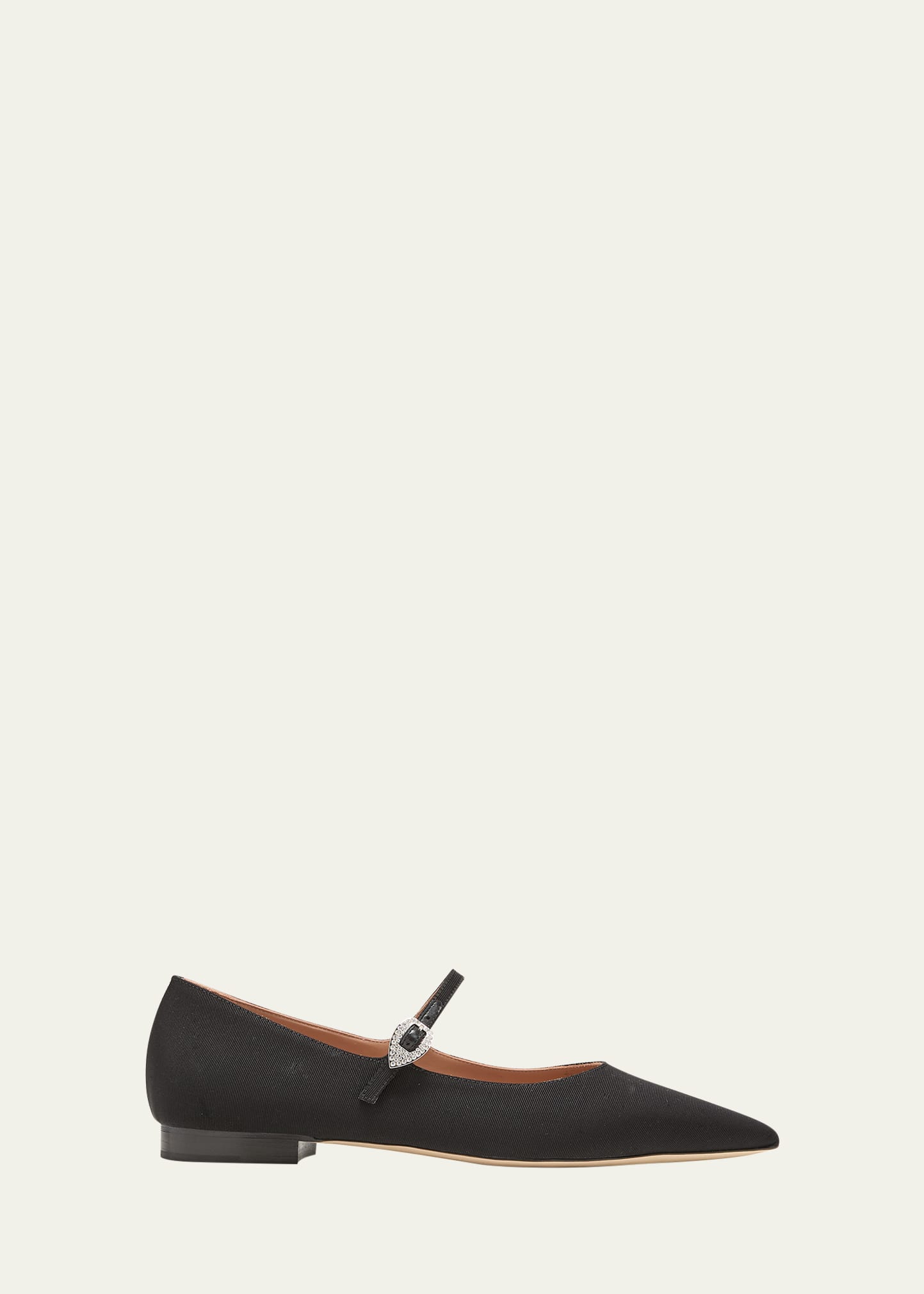 Shop Malone Souliers Kate Grosgrain Mary Jane Ballerina Flats In Black