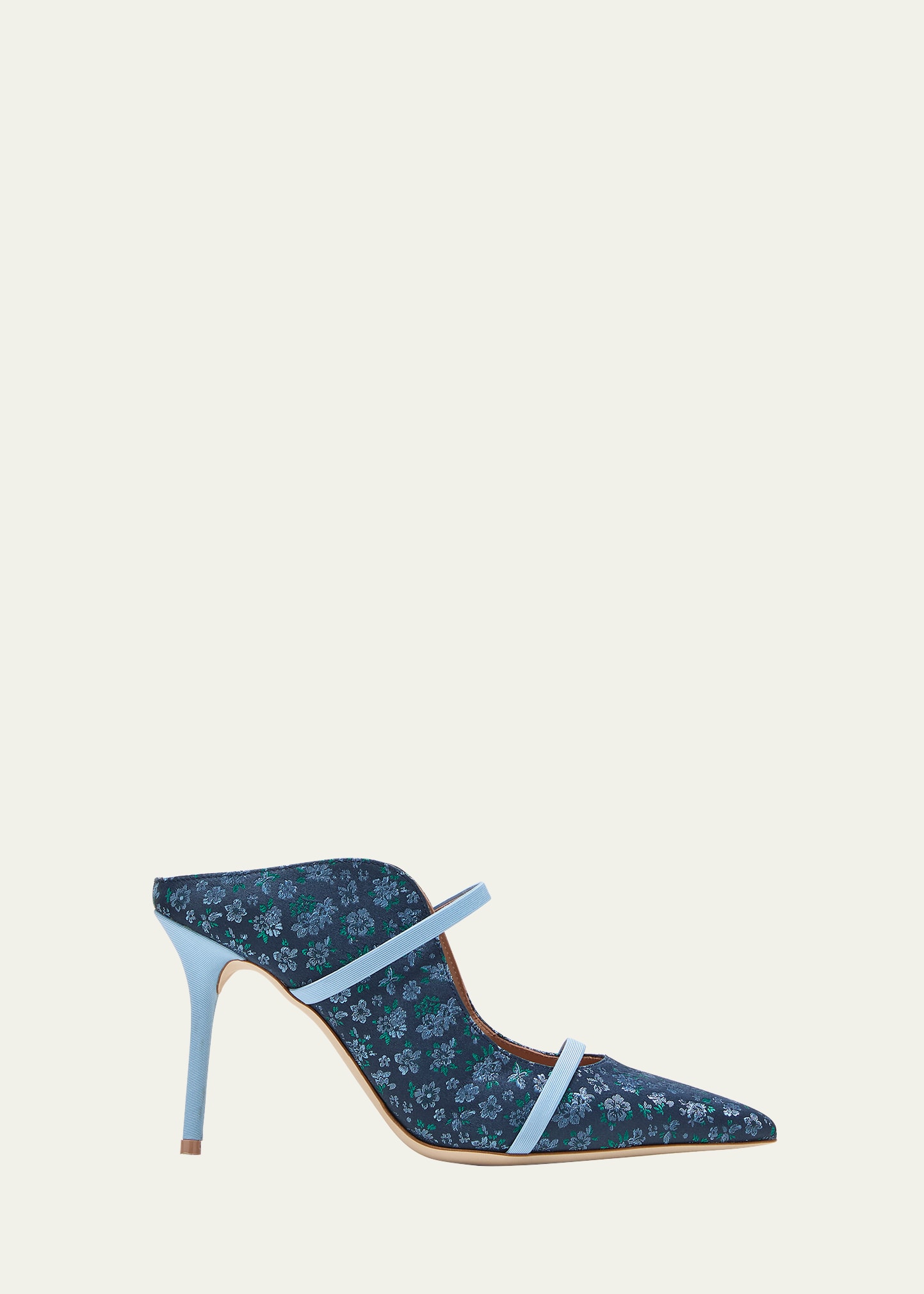 Malone Souliers Maureen Floral Jacquard Mule Pumps In Navy Floral Baby