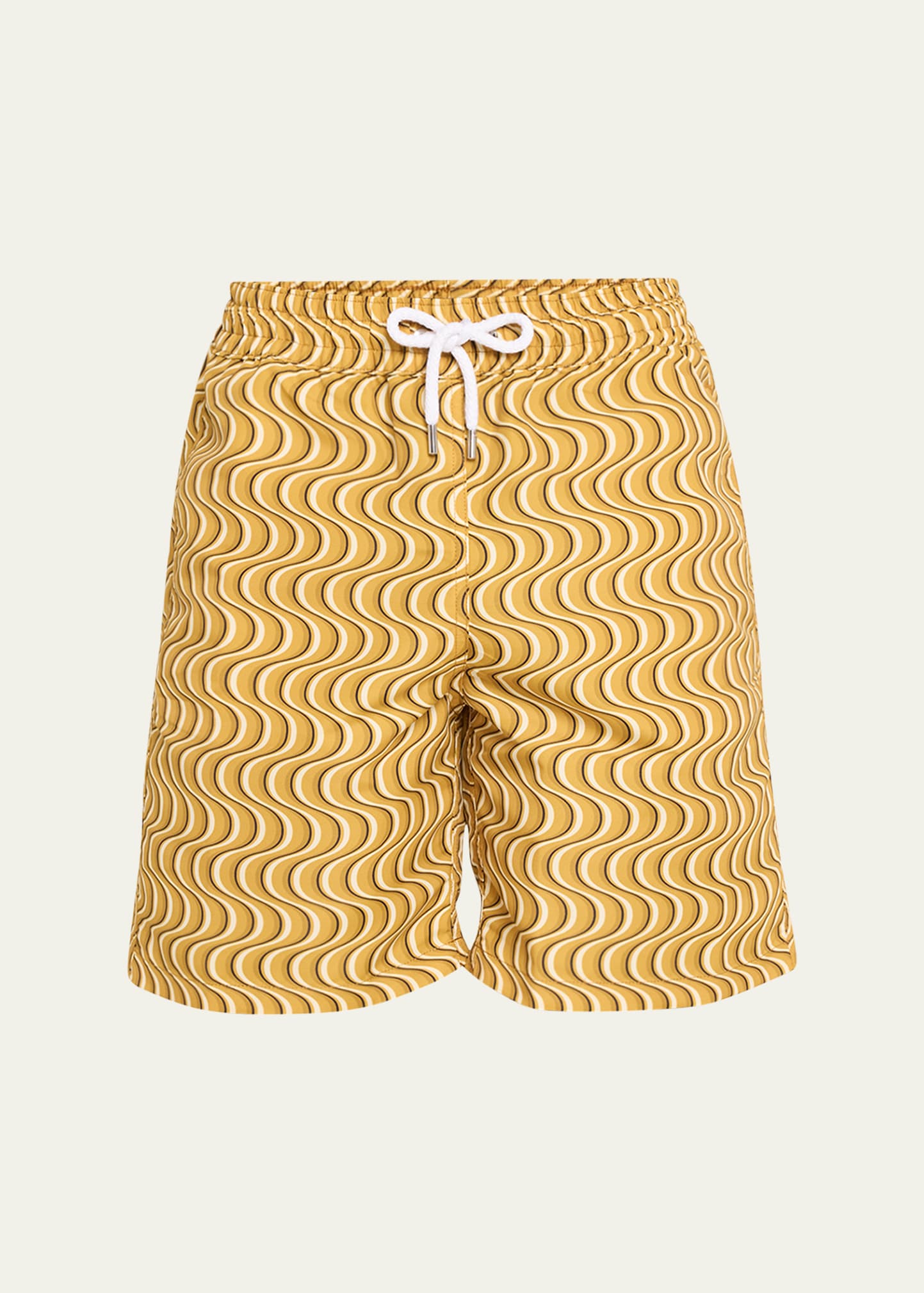 Frescobol Carioca Men's Copacabana Patterned Sport Shorts In Harvest Gold