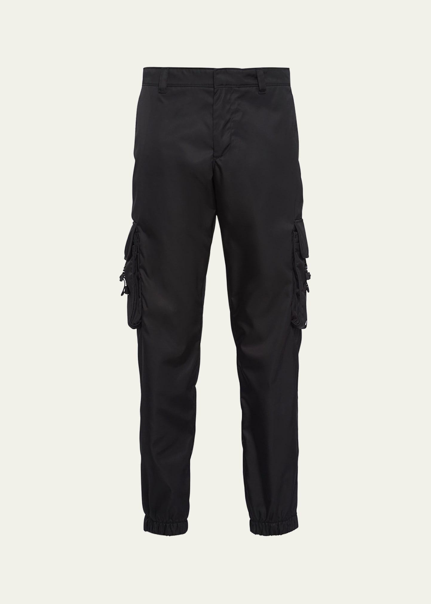 Prada Re-nylon Cargo Trousers In Nero