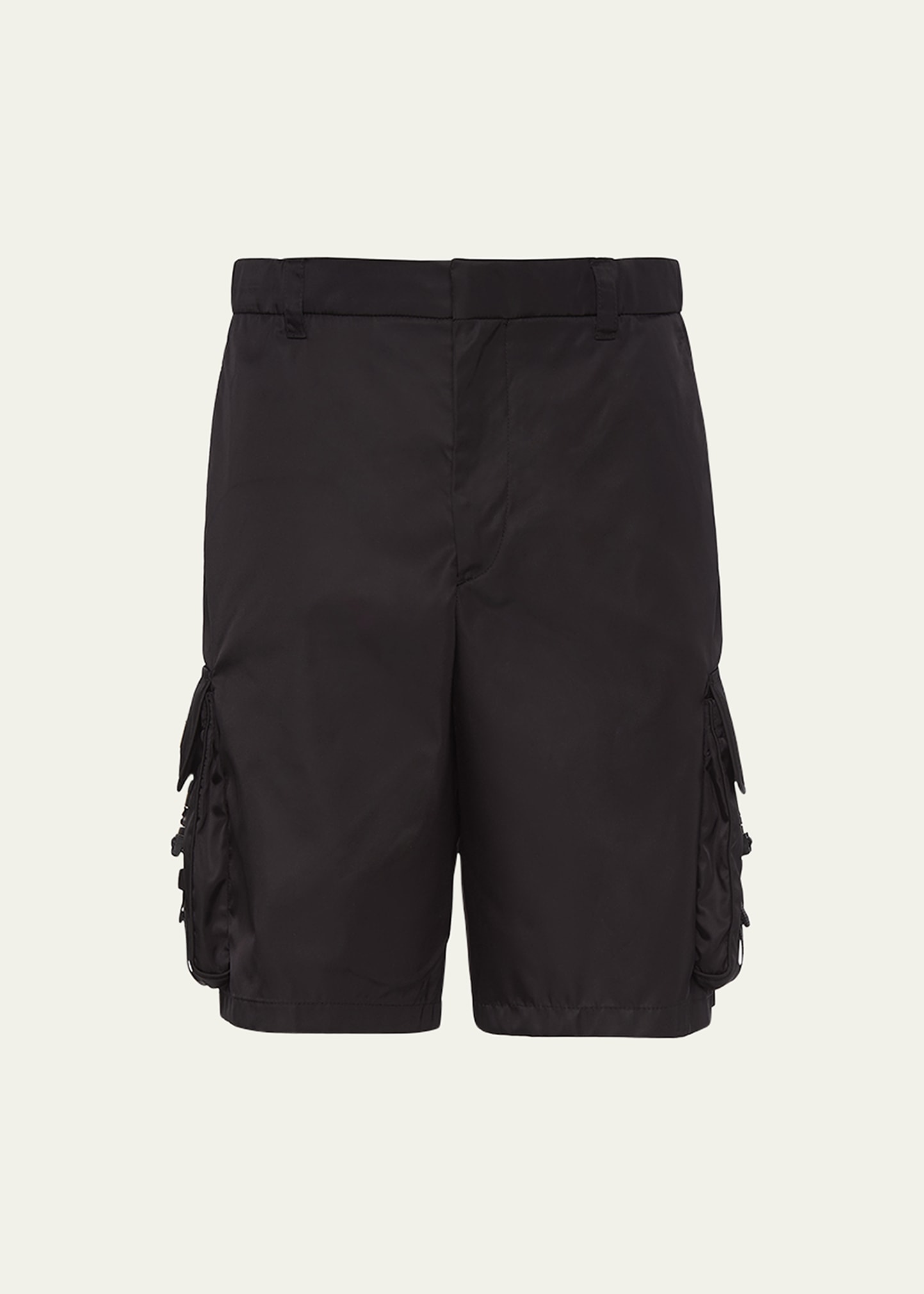 Shop Prada Men's Re-nylon Shorts In Nero