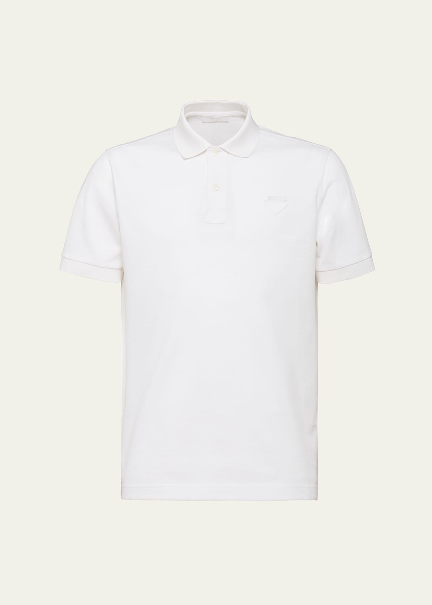 Prada Men's Pique Polo Shirt In Ferro