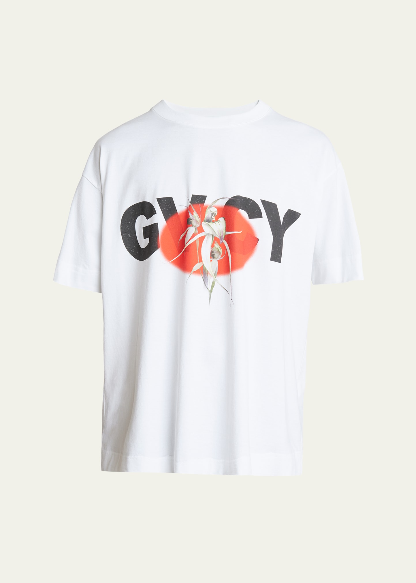 Givenchy Crew Neck Floral Print T-shirt In White