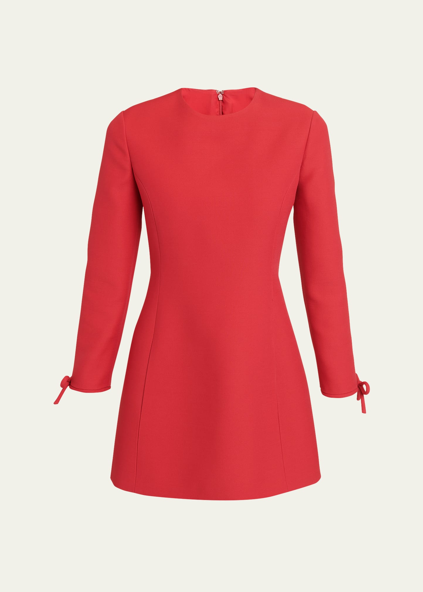Valentino Wool Mini Dress With Bow Details In Red