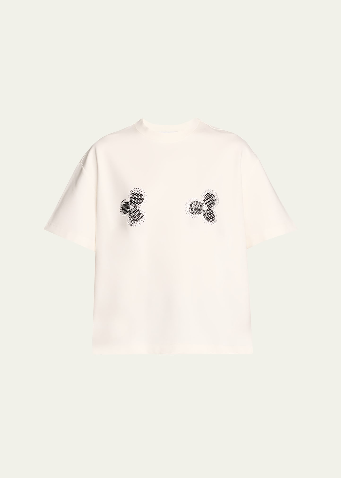 Shop Area Crystal Flower T-shirt In Whipped White