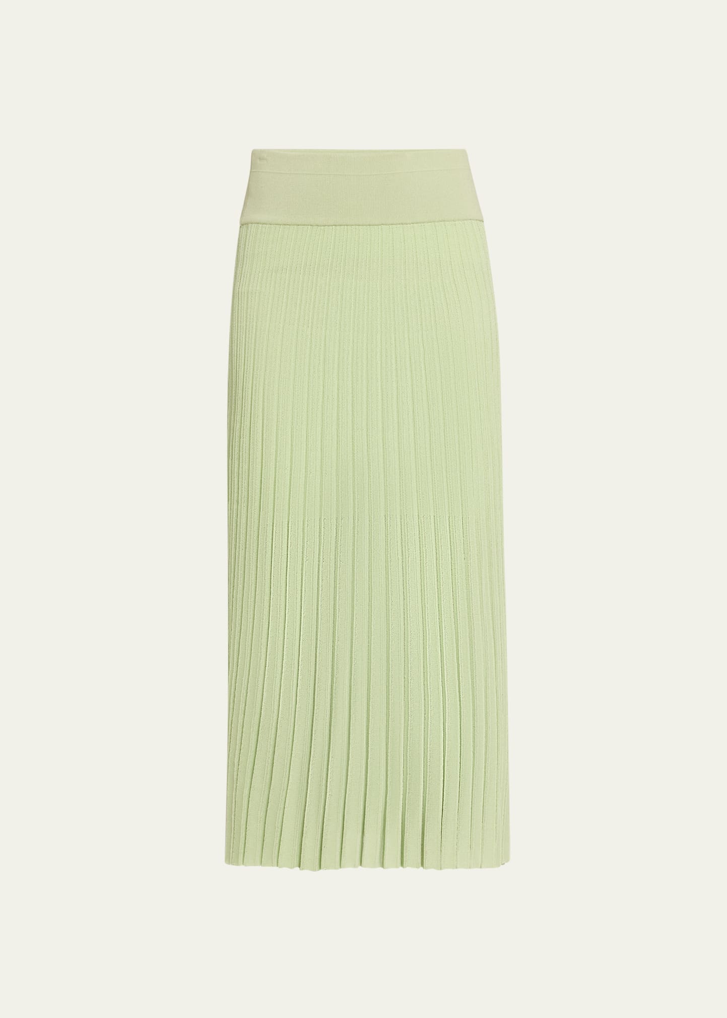 Shop Maria Mcmanus Sheer Pleated Midi Skirt In Aegean Green