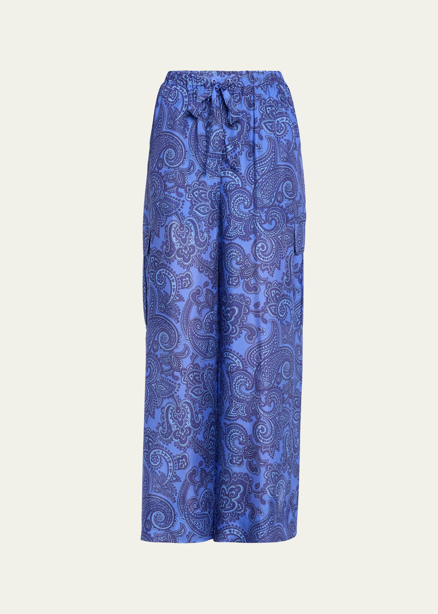 Shop Zimmermann Ottie Paisley Relaxed Pants In Blue Paisley