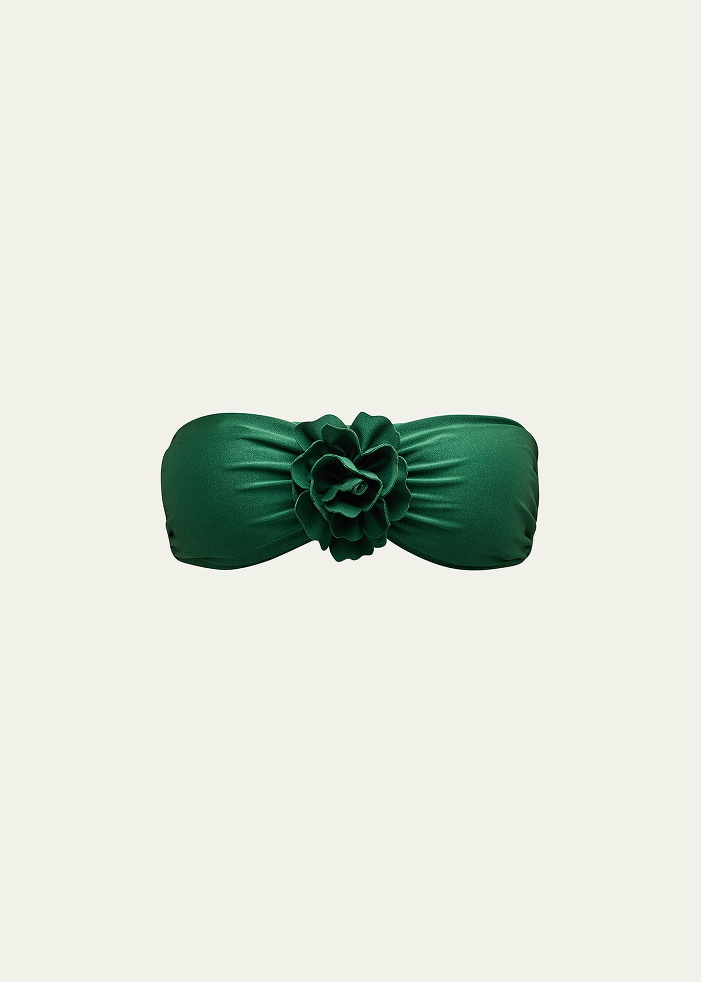 Shop Zimmermann Waverly Flower Bandeau Bikini Top In Emerald
