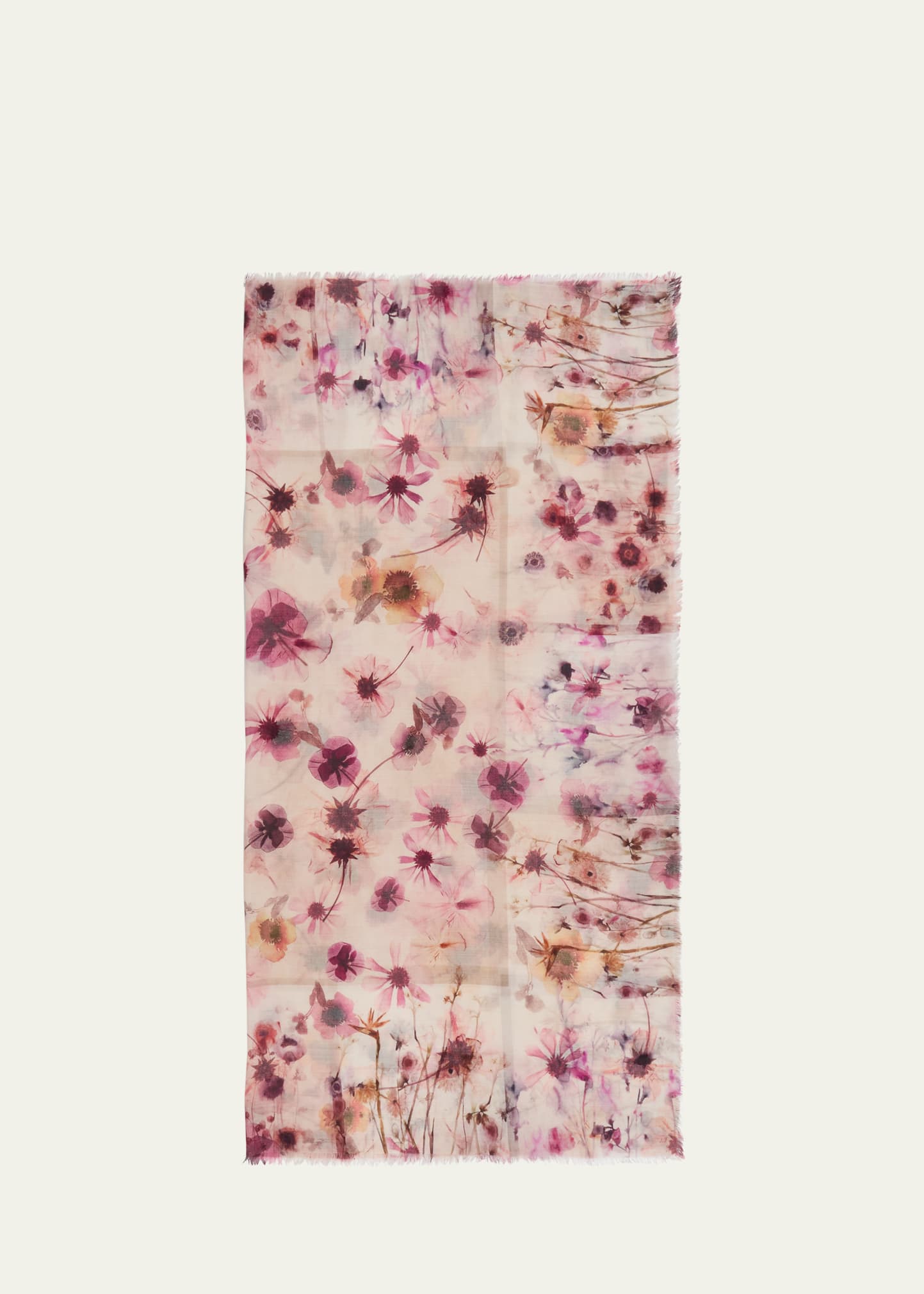 Shop Alonpi Floral Wool Square Scarf In White Multi