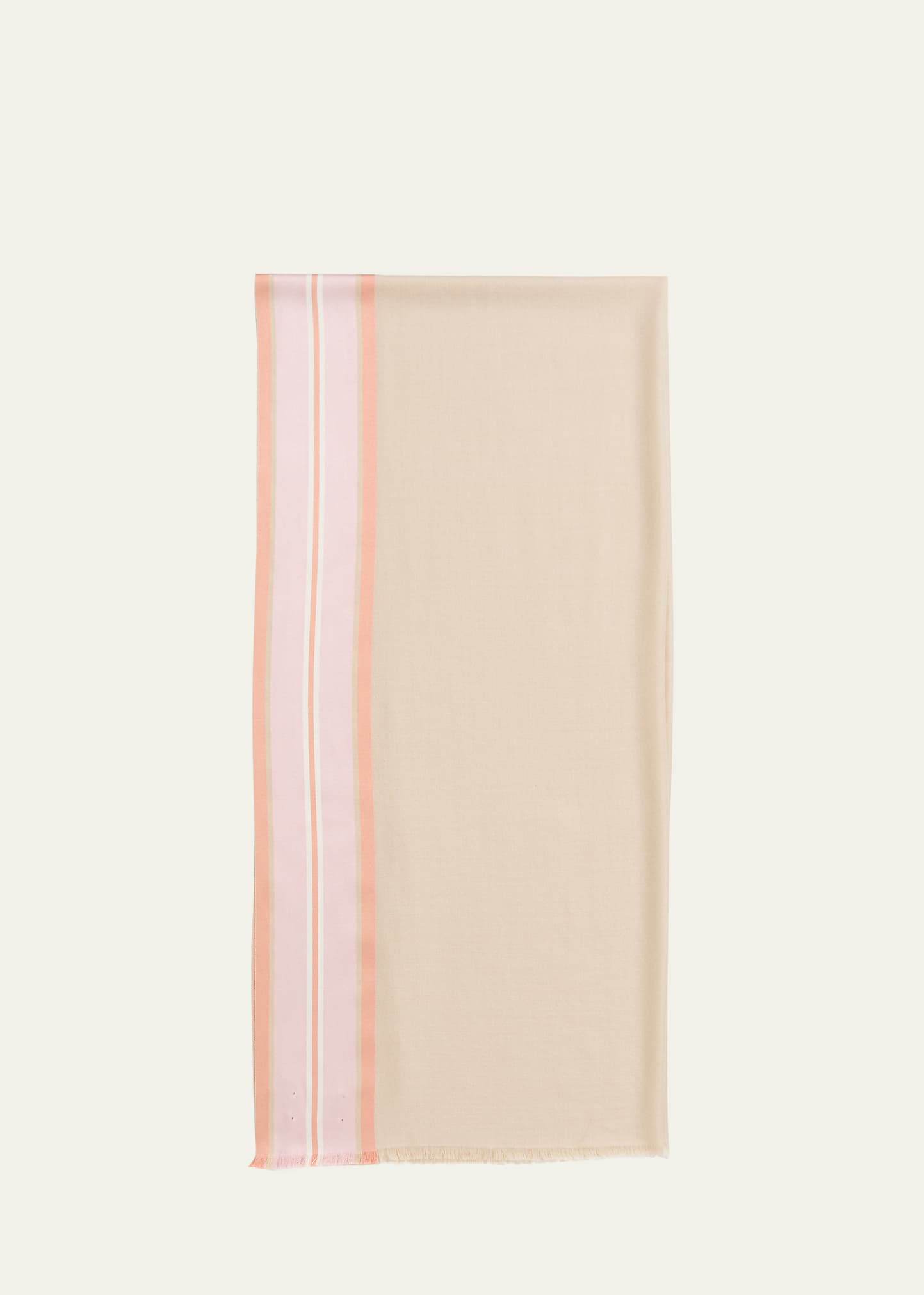 Alonpi Striped Cashmere & Silk Scarf In Neutral