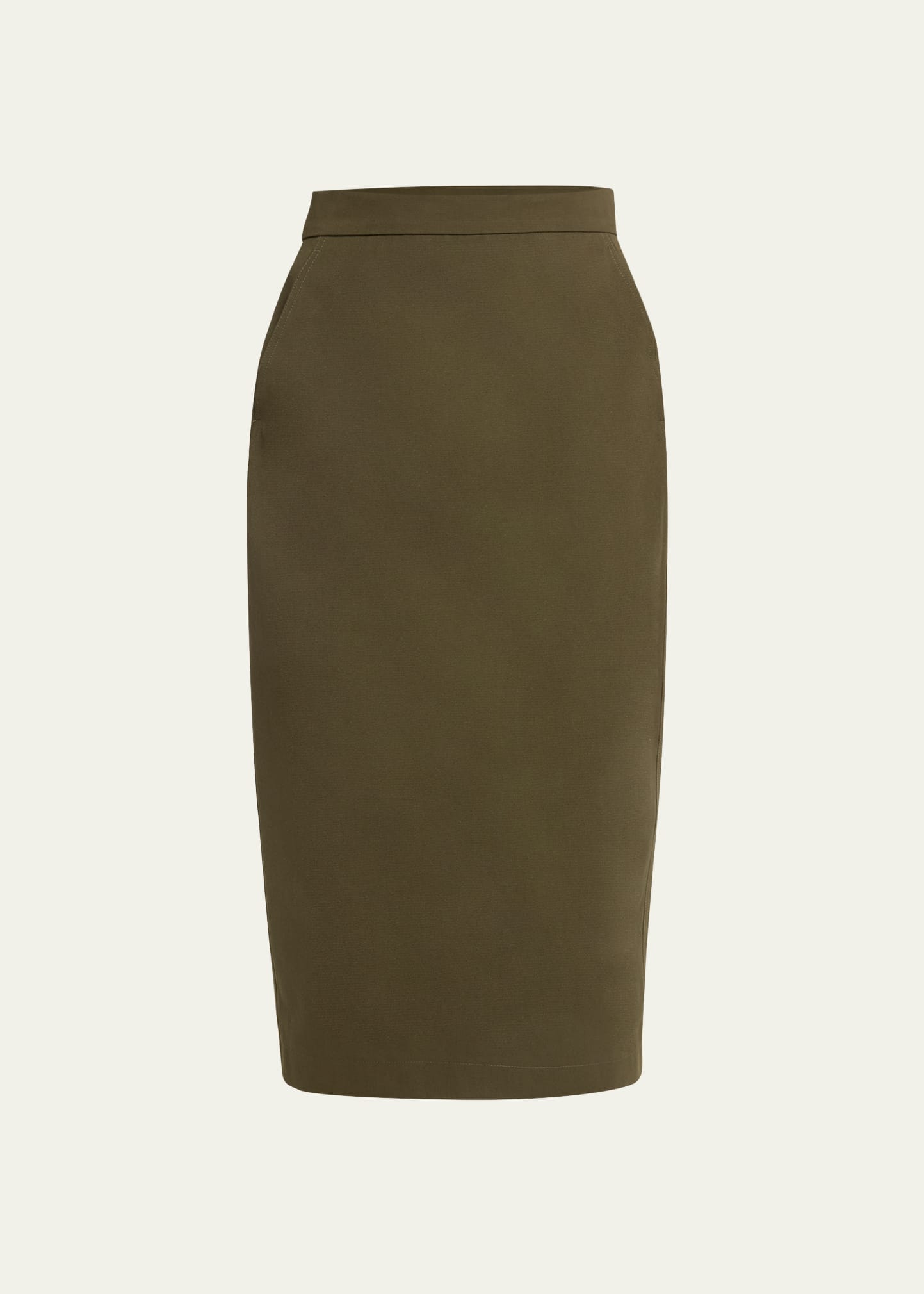 Cognac Pencil Midi Skirt