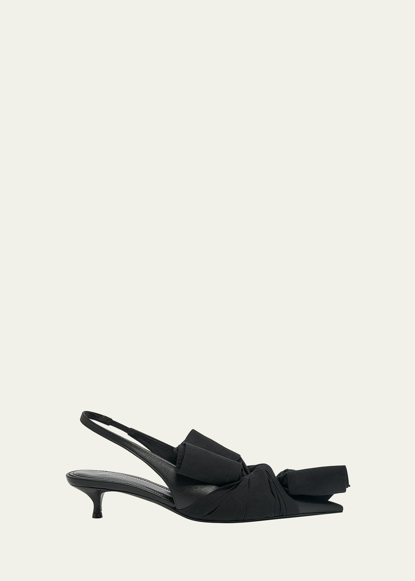 Shop Balenciaga Sleeve Knotted Twist Slingback Pumps In Black
