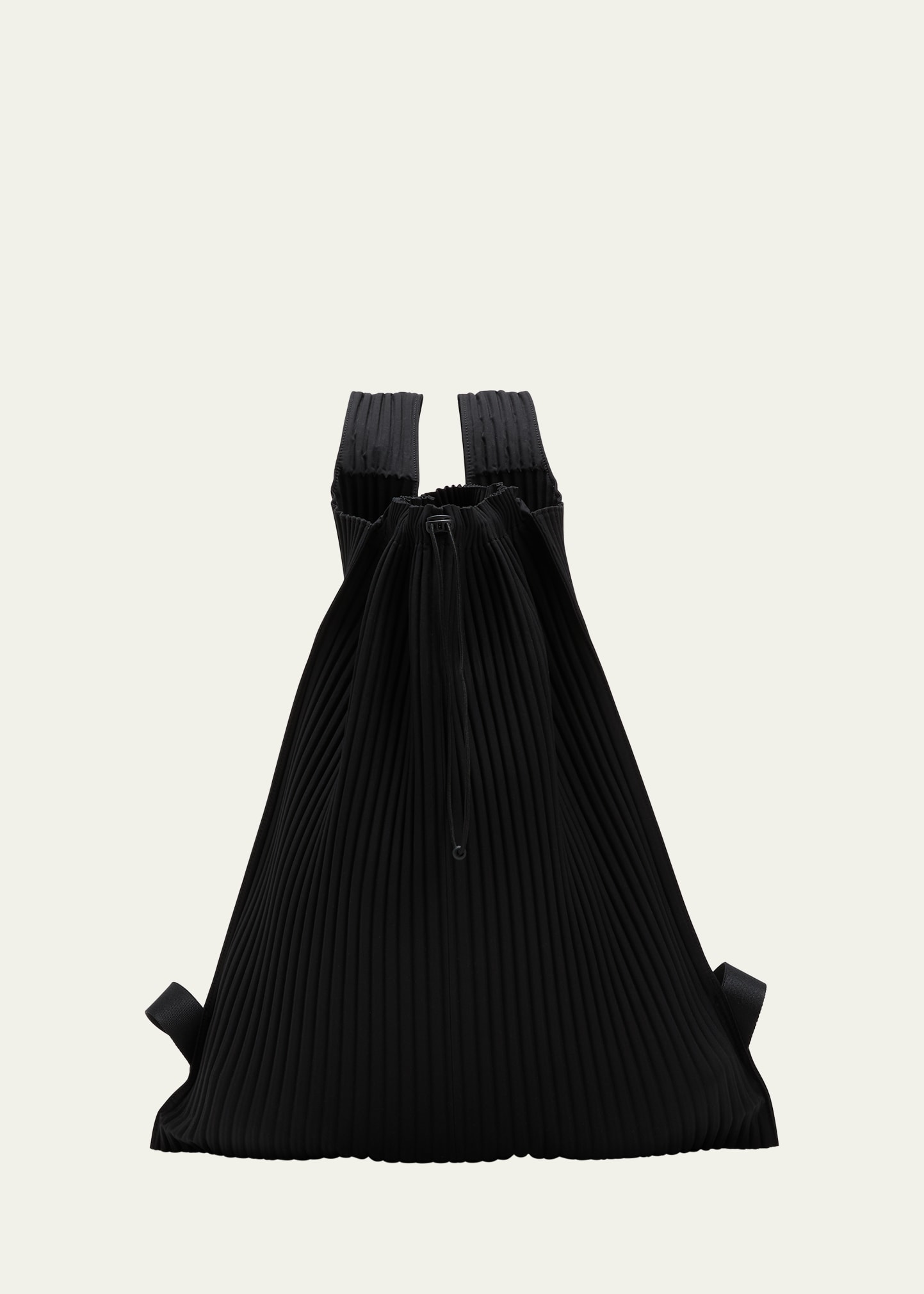 Shop Issey Miyake Men's Pleated Drawstring Backpack In 15-black